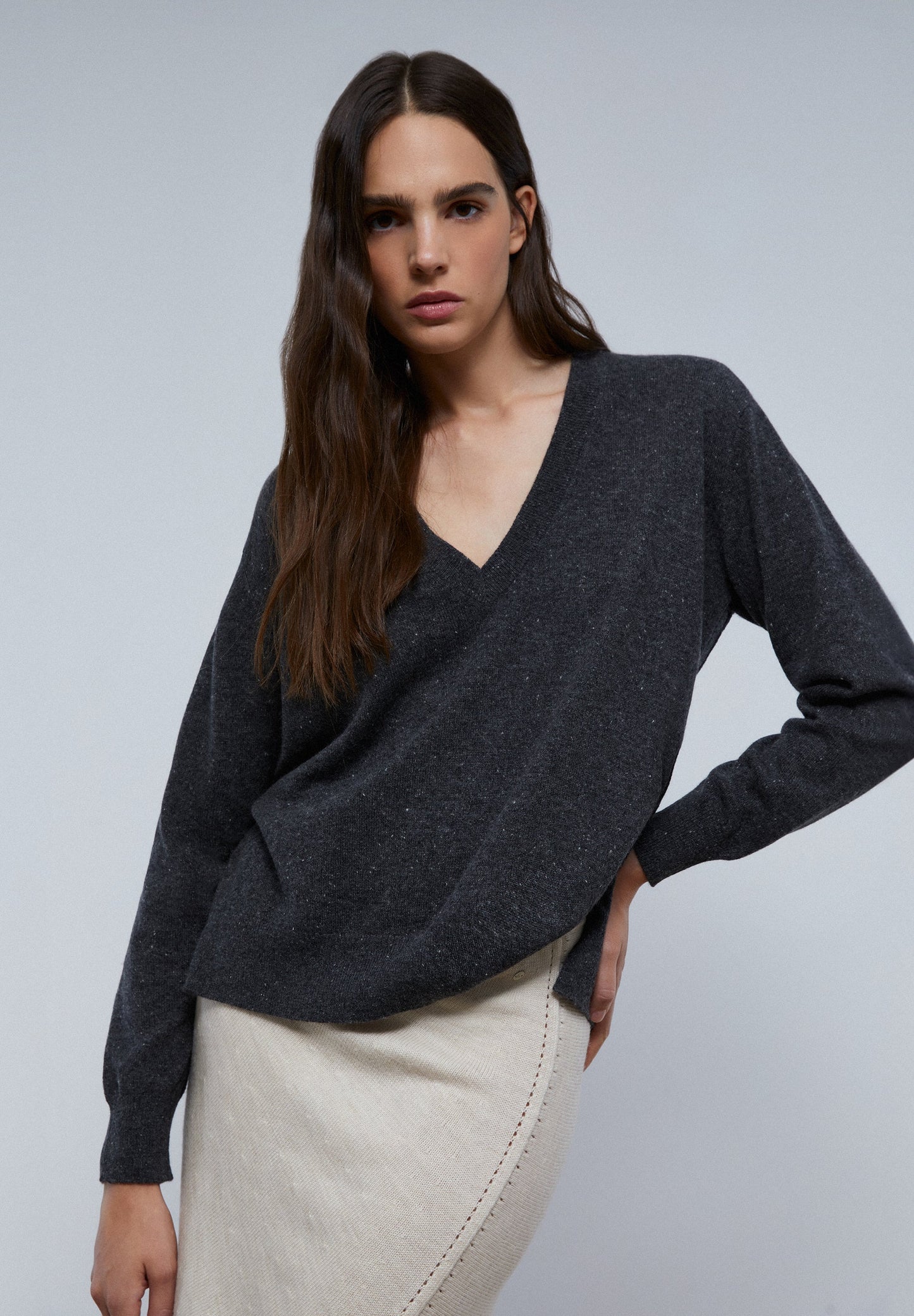 SWEATER DE MALHA EM CAXEMIRA