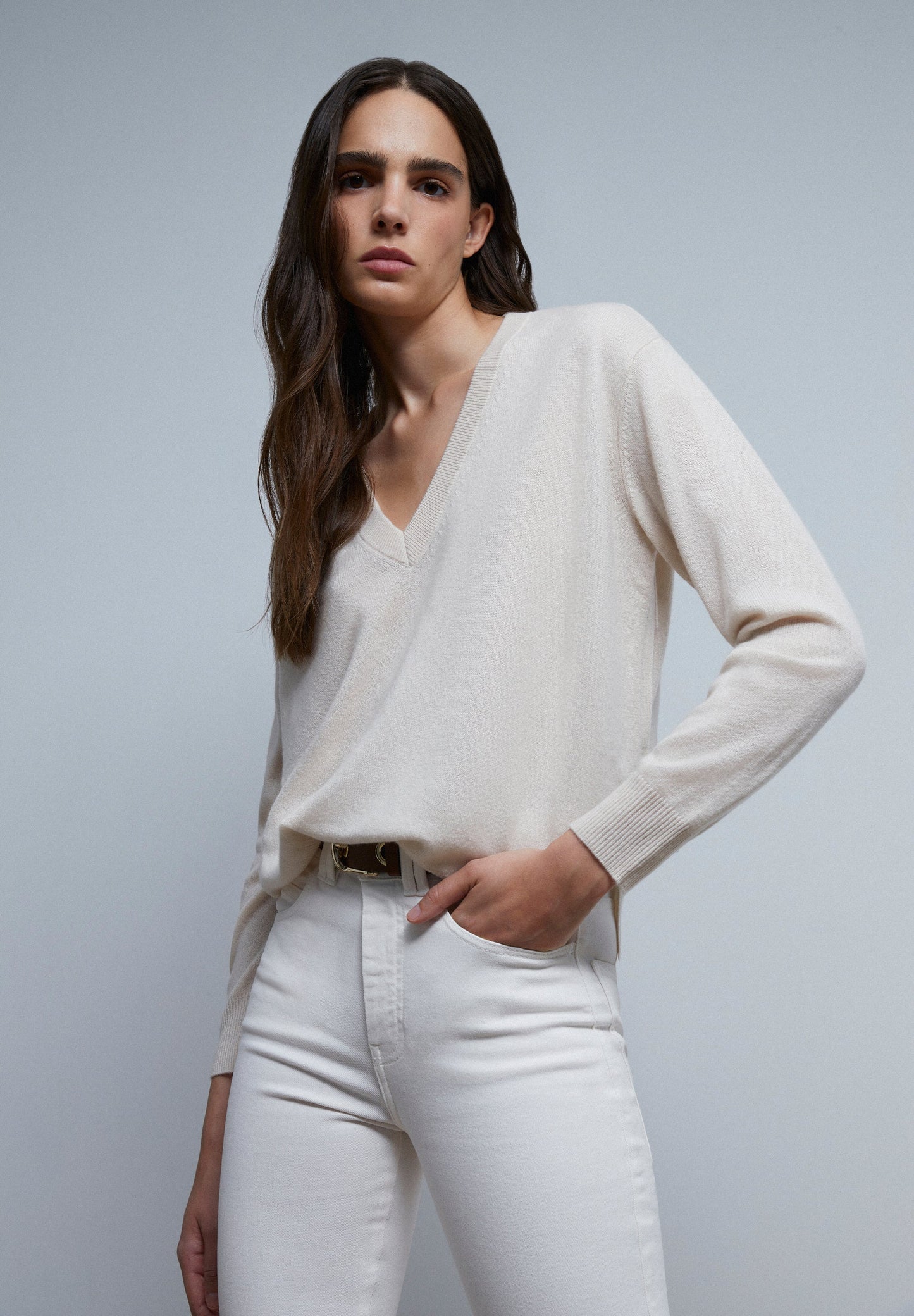 SWEATER DE MALHA EM CAXEMIRA