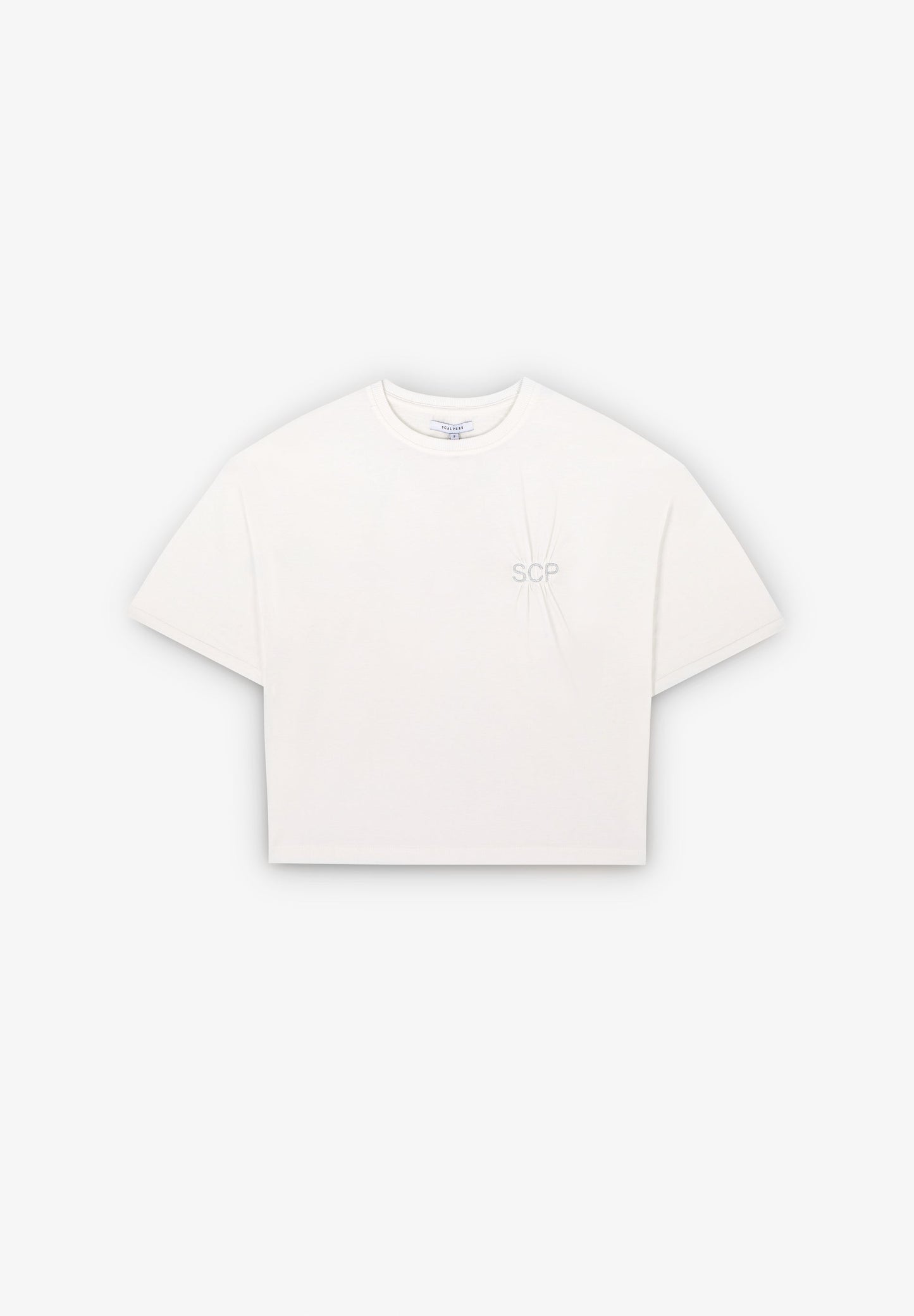 T-SHIRT PORMENOR FRANZIDO LOGÓTIPO BORDADO