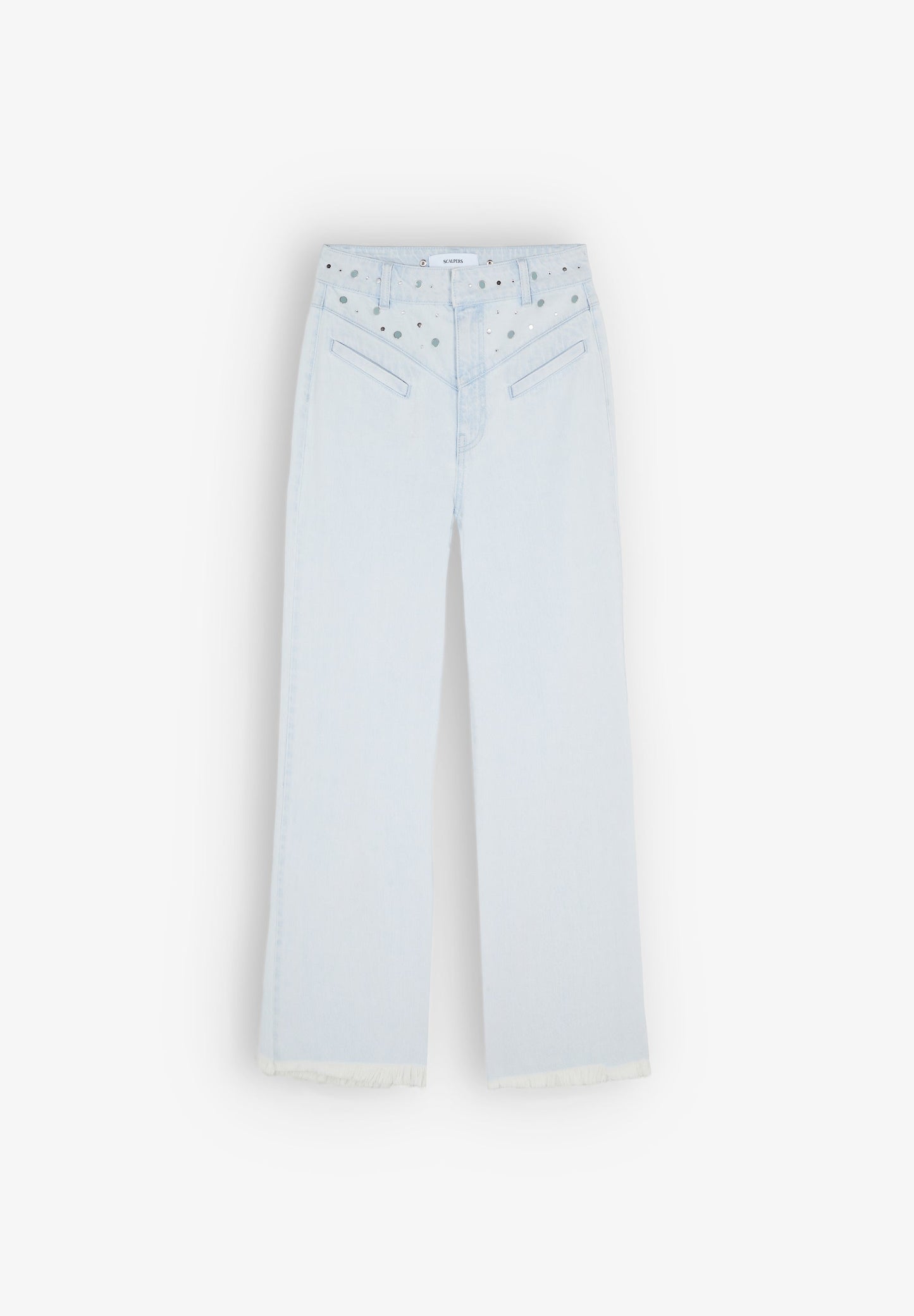 CALÇAS JEANS CULOTTE PORMENOR TACHAS