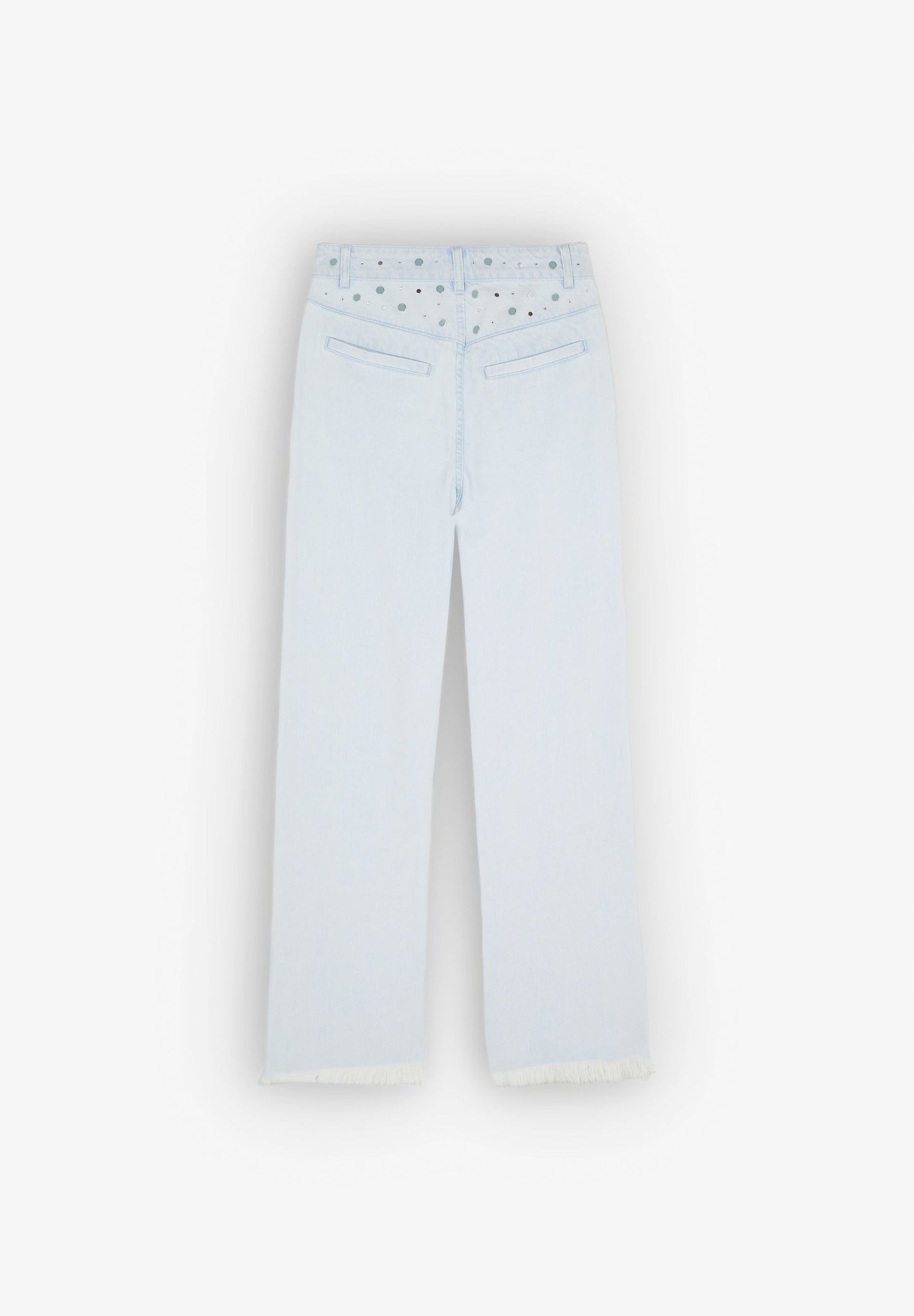 CALÇAS JEANS CULOTTE PORMENOR TACHAS