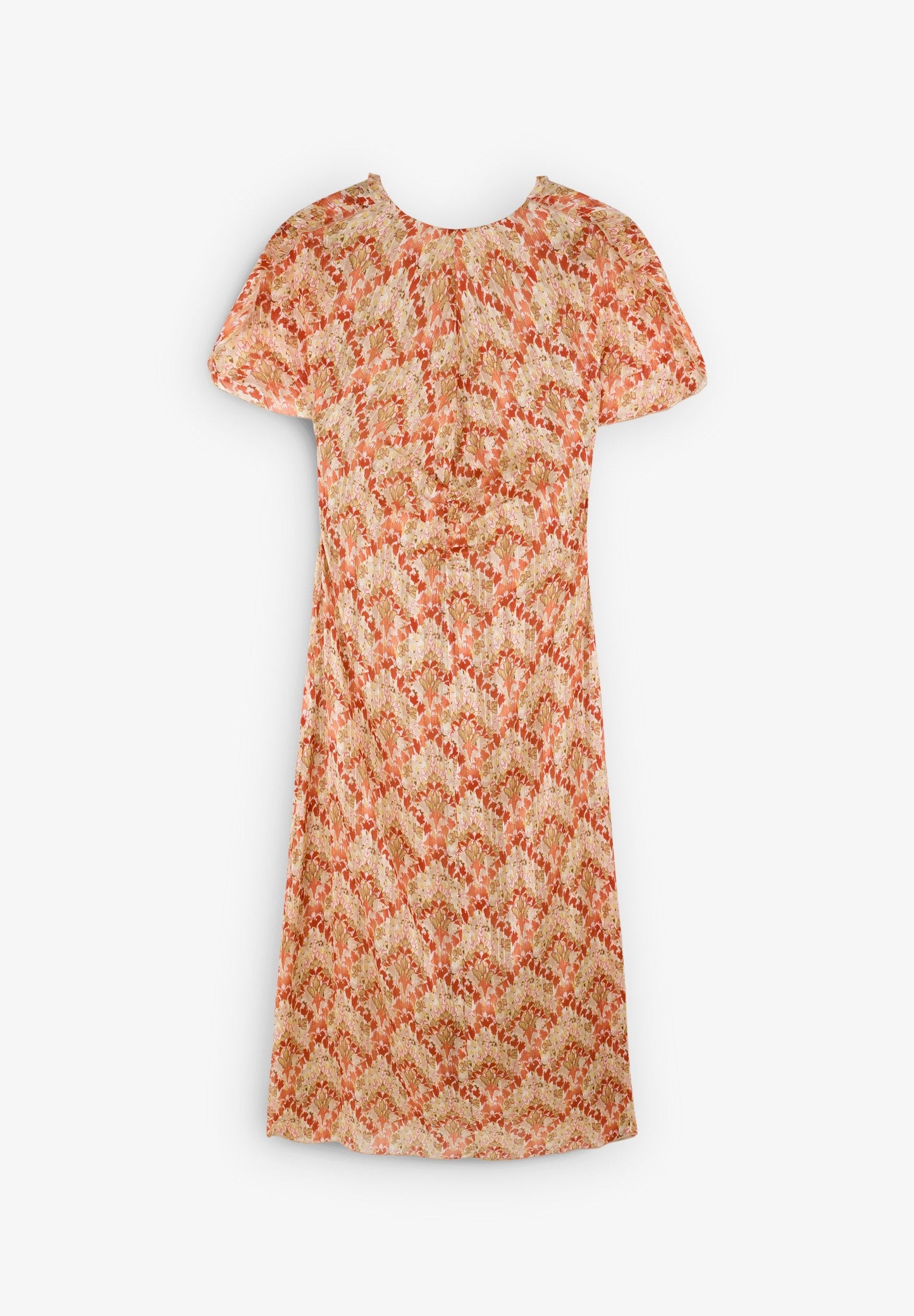 VESTIDO MIDI FRANZIDO FRONTAL