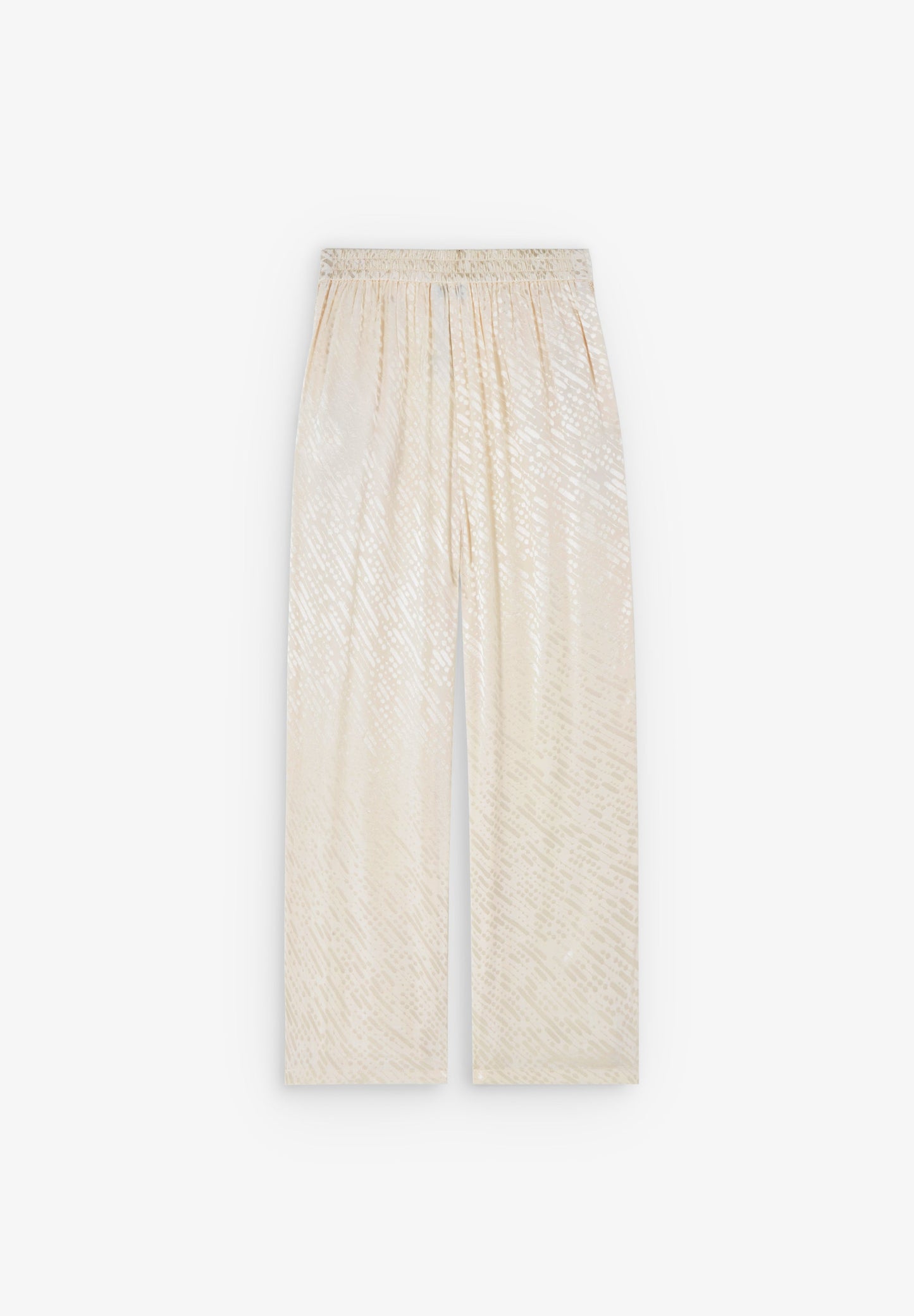 CALÇAS JACQUARD PORMENORES METALIZADOS