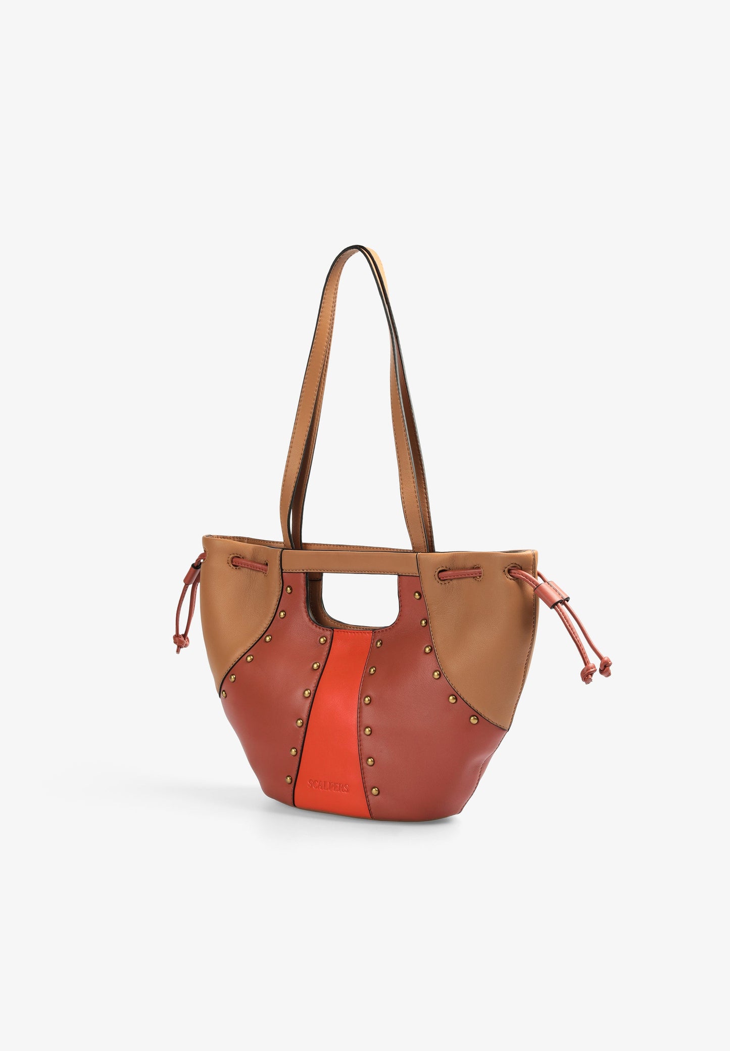 BOLSA EM PELE DE OMBRO TRICOLOR