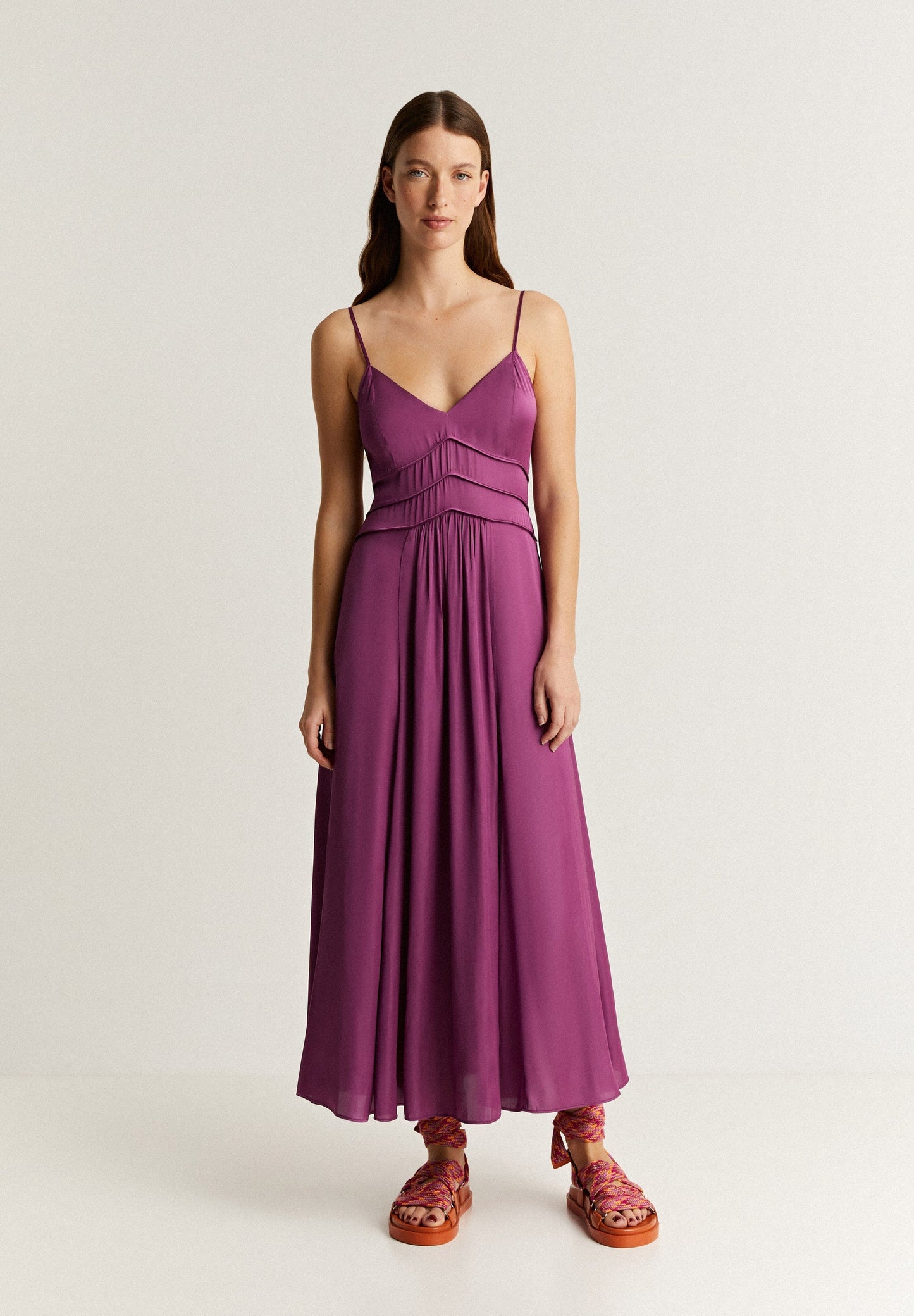 VESTIDO SLIP FRANZIDOS