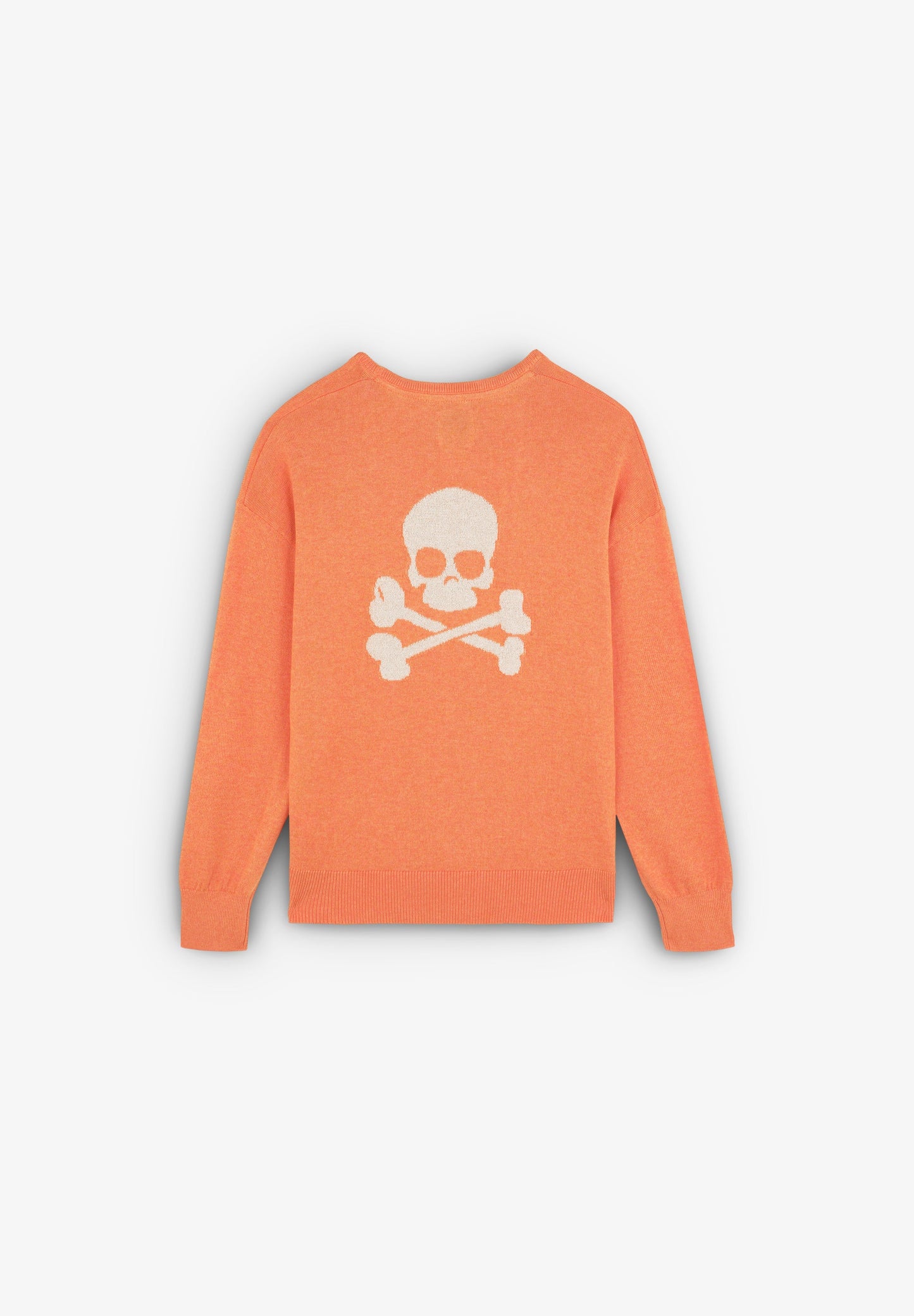 SWEATER SKULL EM CONTRASTE ATRÁS FIO METALIZADO