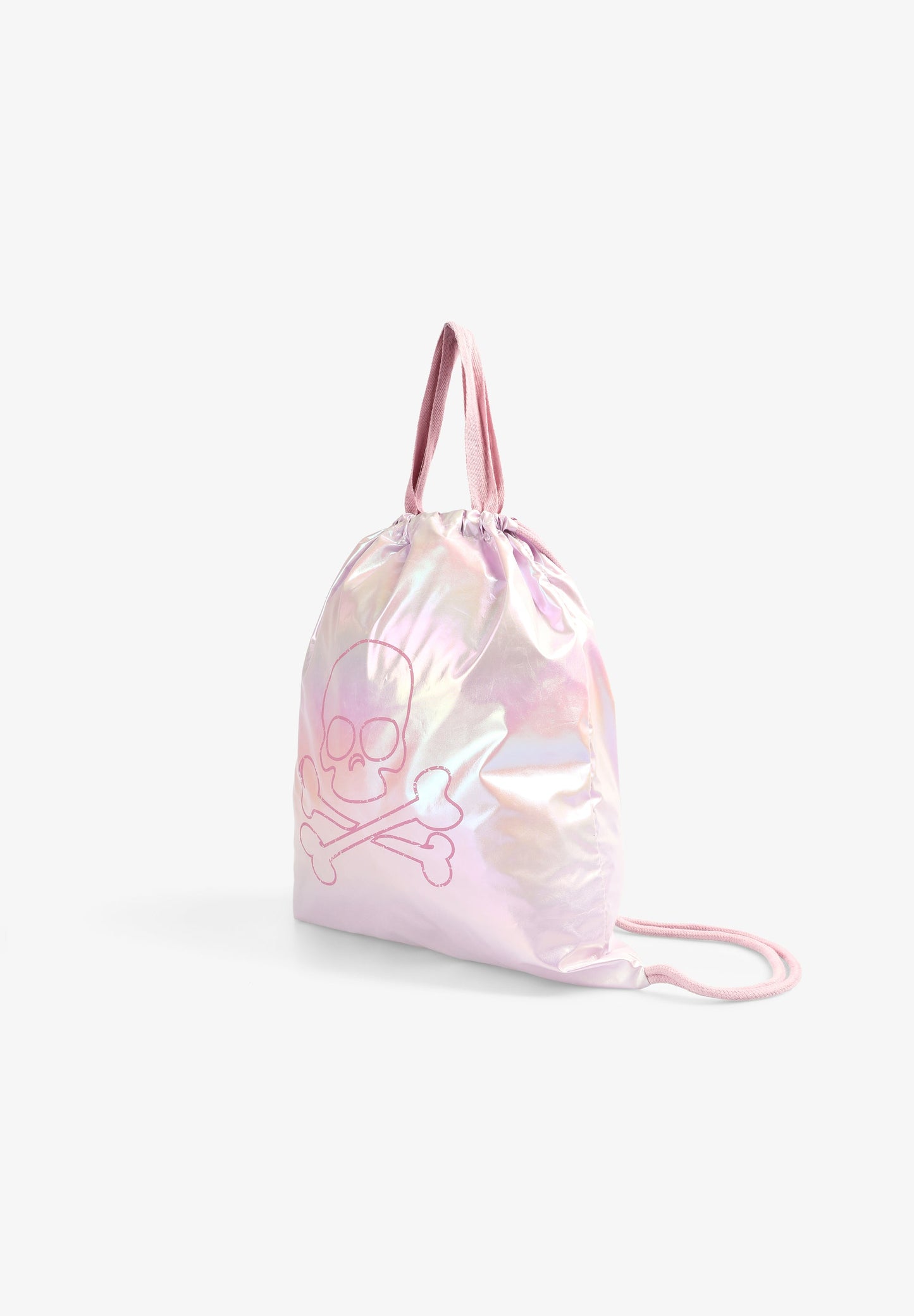 BOLSA MOCHILA METALIZADA COM SKULL