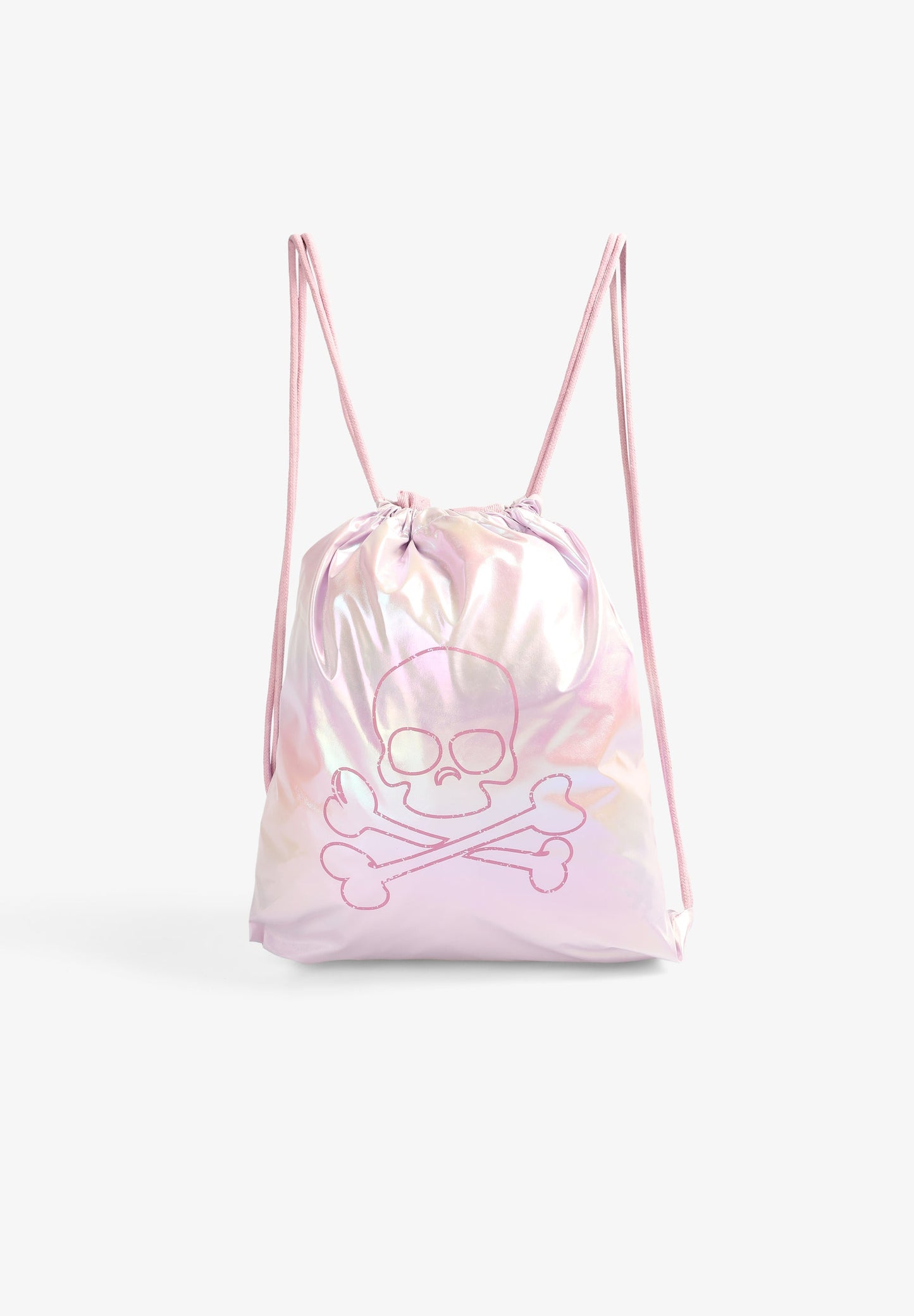 BOLSA MOCHILA METALIZADA COM SKULL
