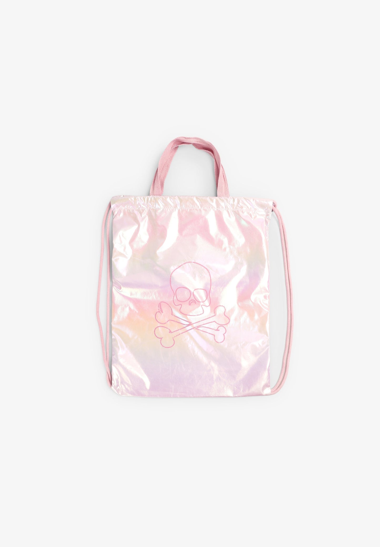 BOLSA MOCHILA METALIZADA COM SKULL