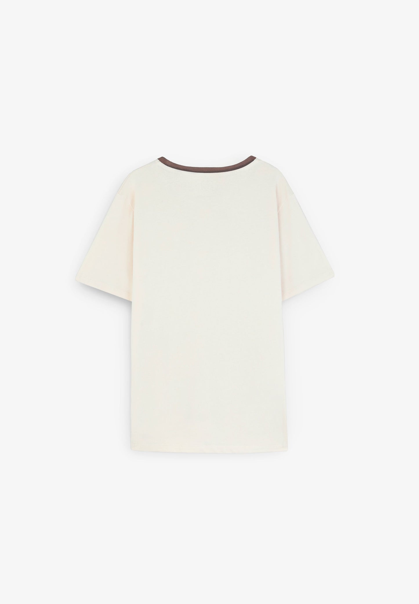 T-SHIRT PORMENOR DECOTE EM CONTRASTE