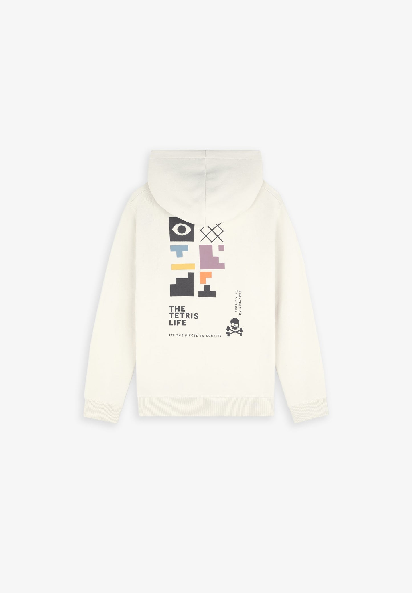 SWEATSHIRT COM CAPUZ E PADRÃO TETRIS