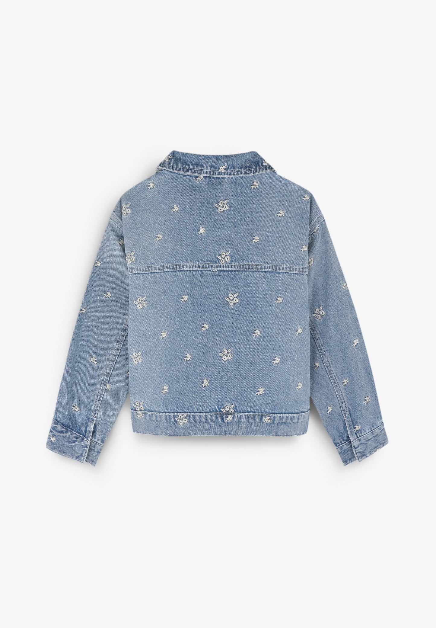 CASACO EM DENIM COM PORMENORES BORDADOS