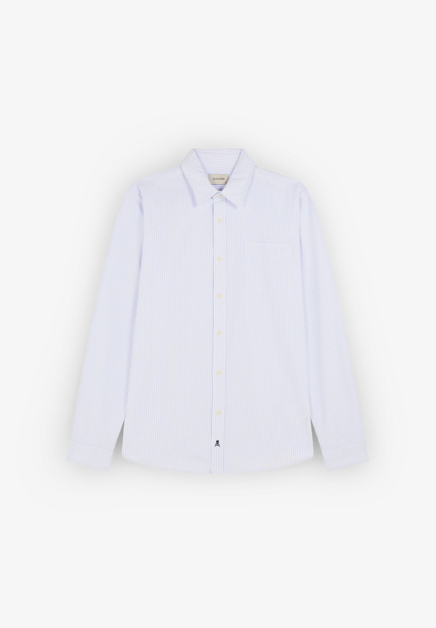 CAMISA ÀS RISCAS COM BOLSO COM SKULL E PLACKET
