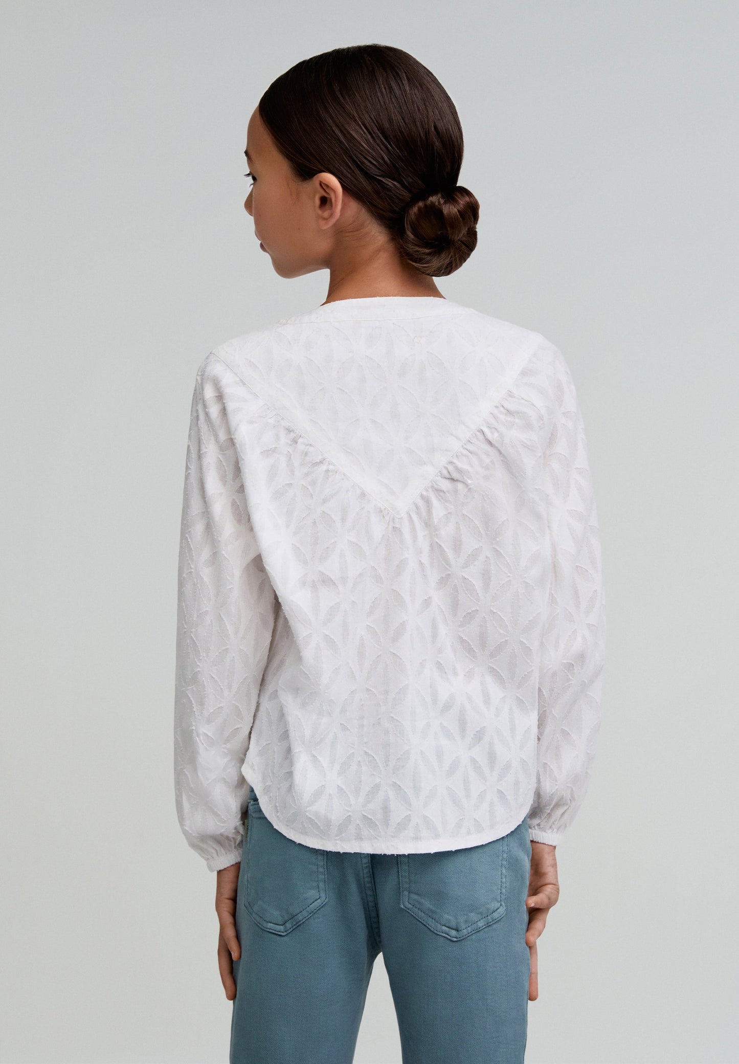 BLUSA EM JACQUARD COM PARTE SUPERIOR