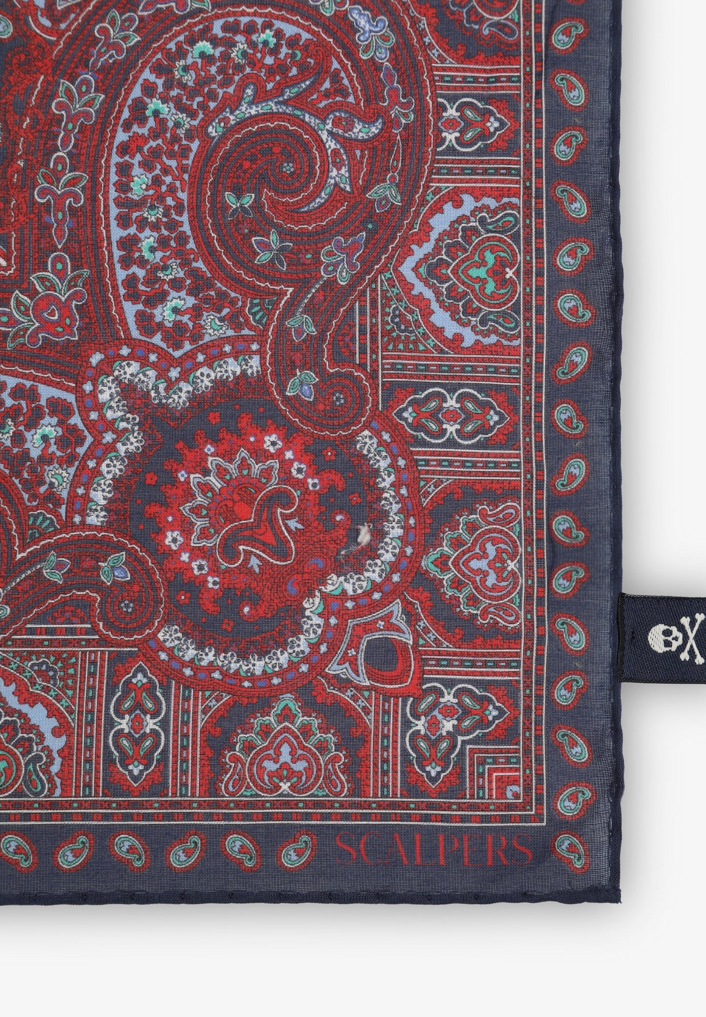 LENÇO DE BOLSO ALGODÃO COM ESTAMPADO PAISLEY