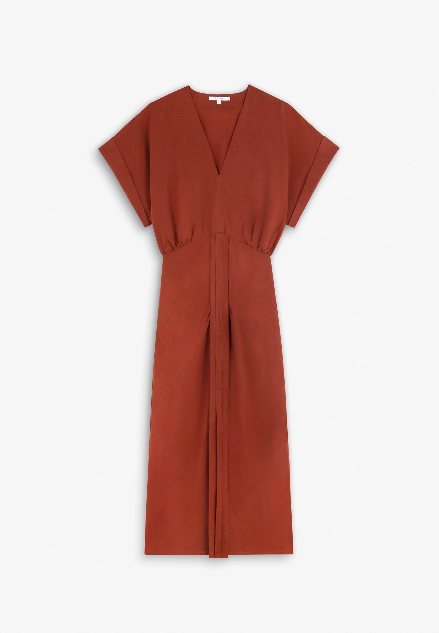 VESTIDO DE LINHO COM FRANZIDOS