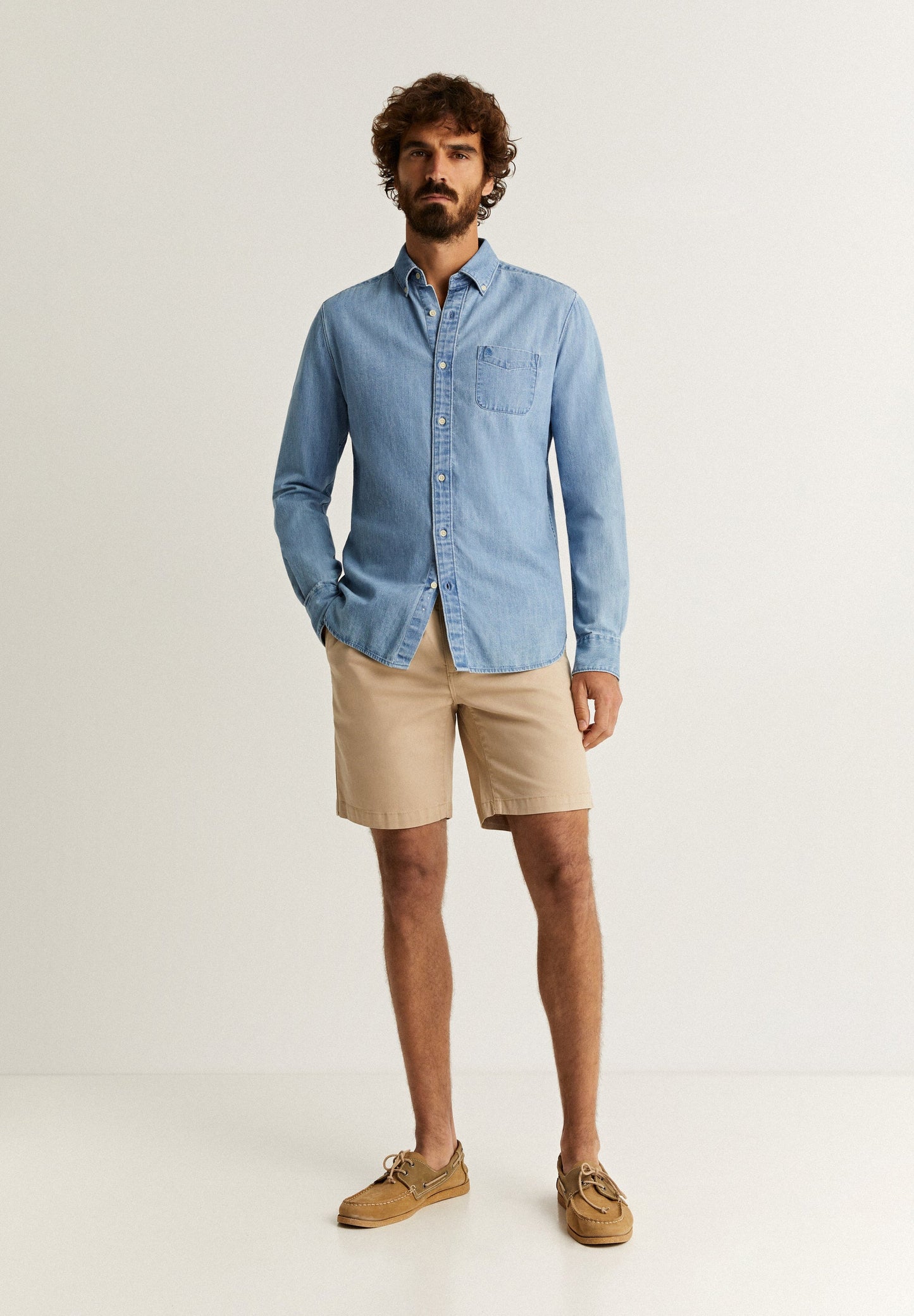 CAMISA DENIM BOTÕES BOLSO