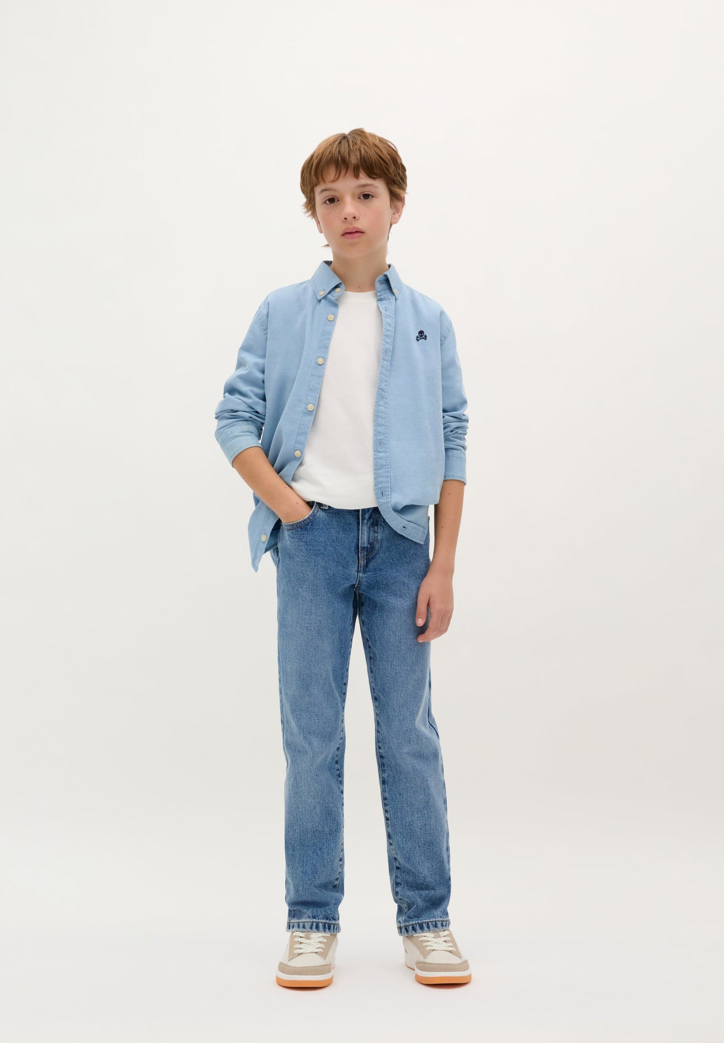 CAMISA DENIM DECOTE COM BOTÕES