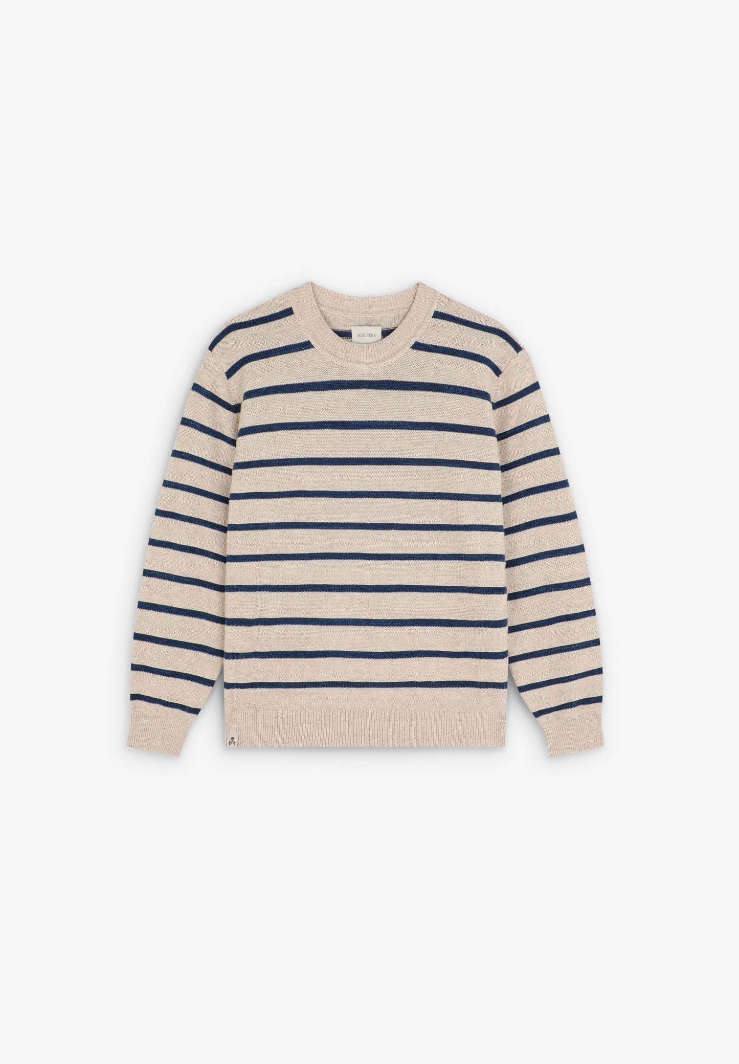 SWEATER ÀS RISCAS COM DECOTE REDONDO