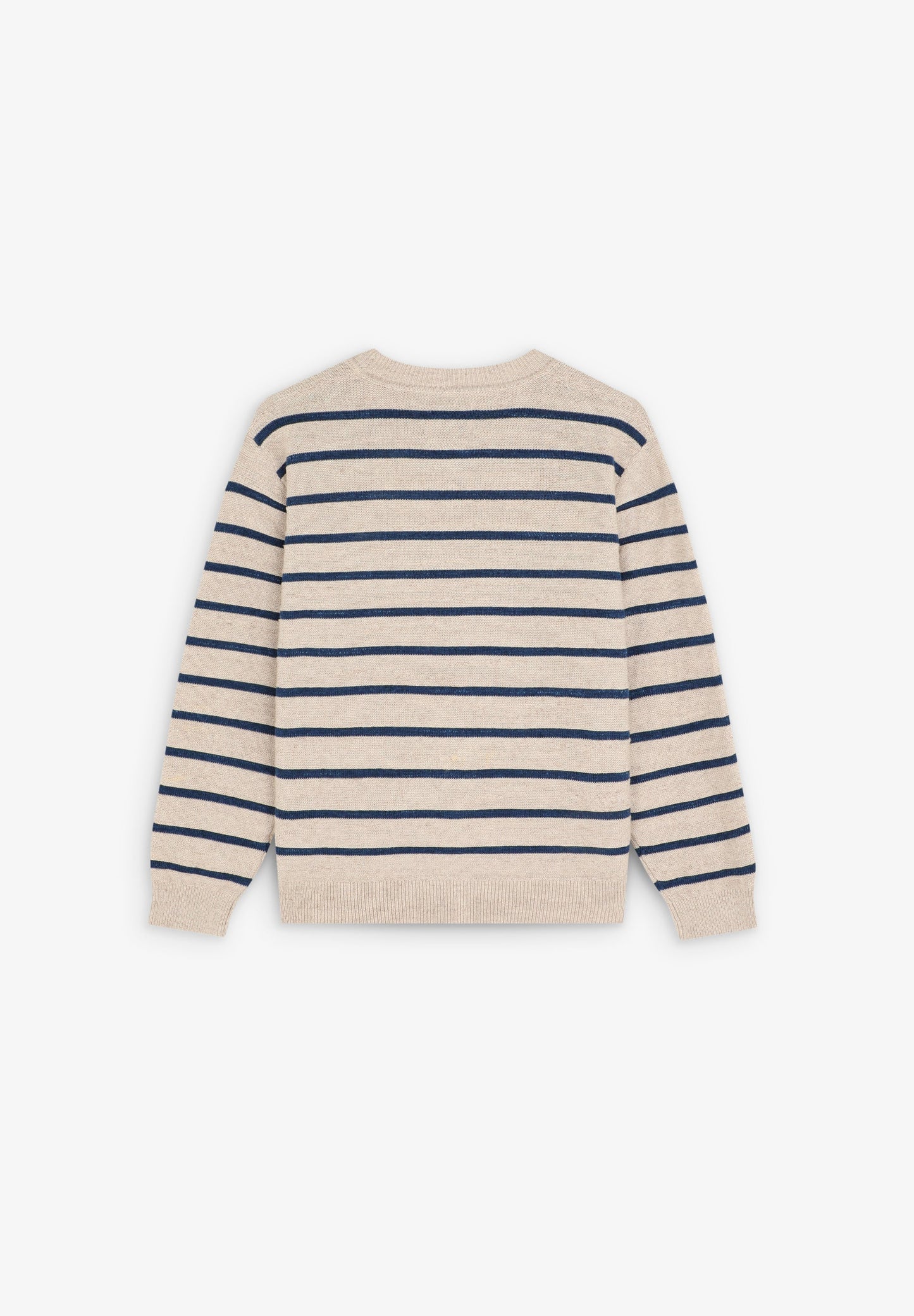 SWEATER ÀS RISCAS COM DECOTE REDONDO