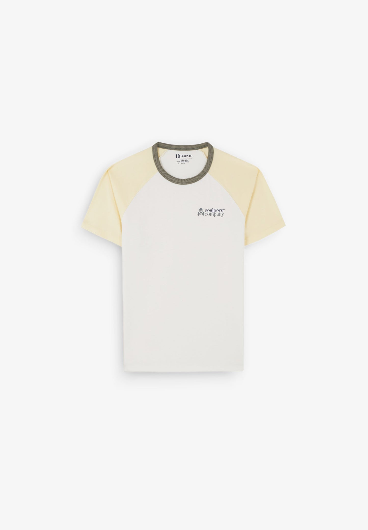 T-SHIRT COM PADRÃO E MANGA RAGLÃ