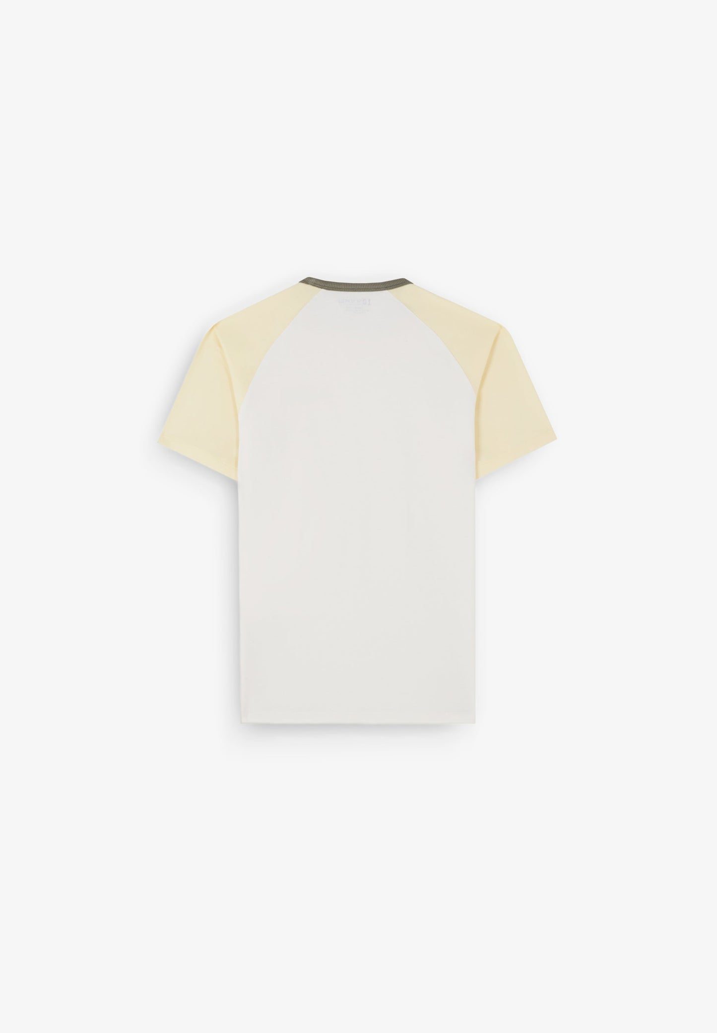 T-SHIRT COM PADRÃO E MANGA RAGLÃ