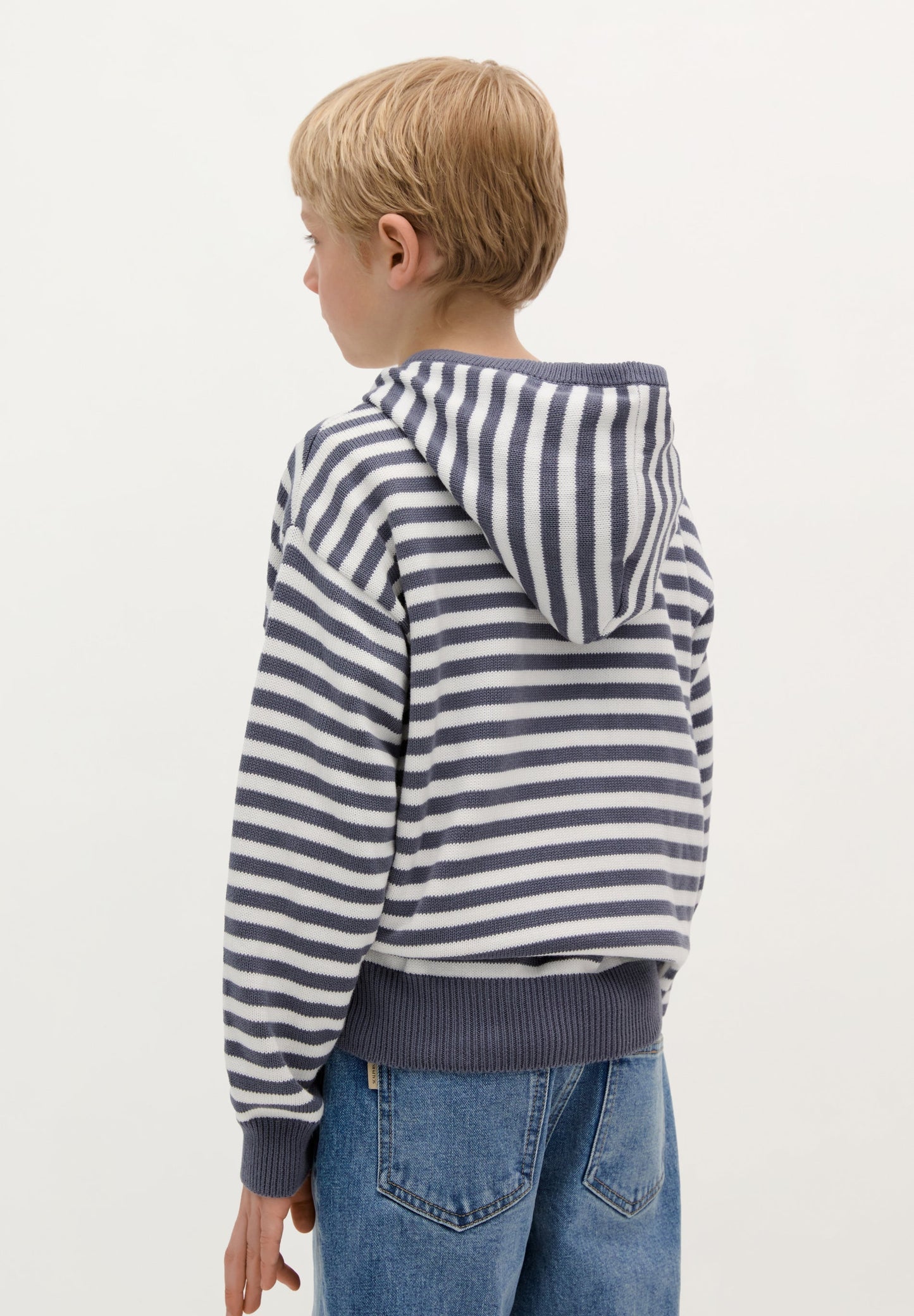 SWEATSHIRT DE MALHA ÀS RISCAS COM ZIP