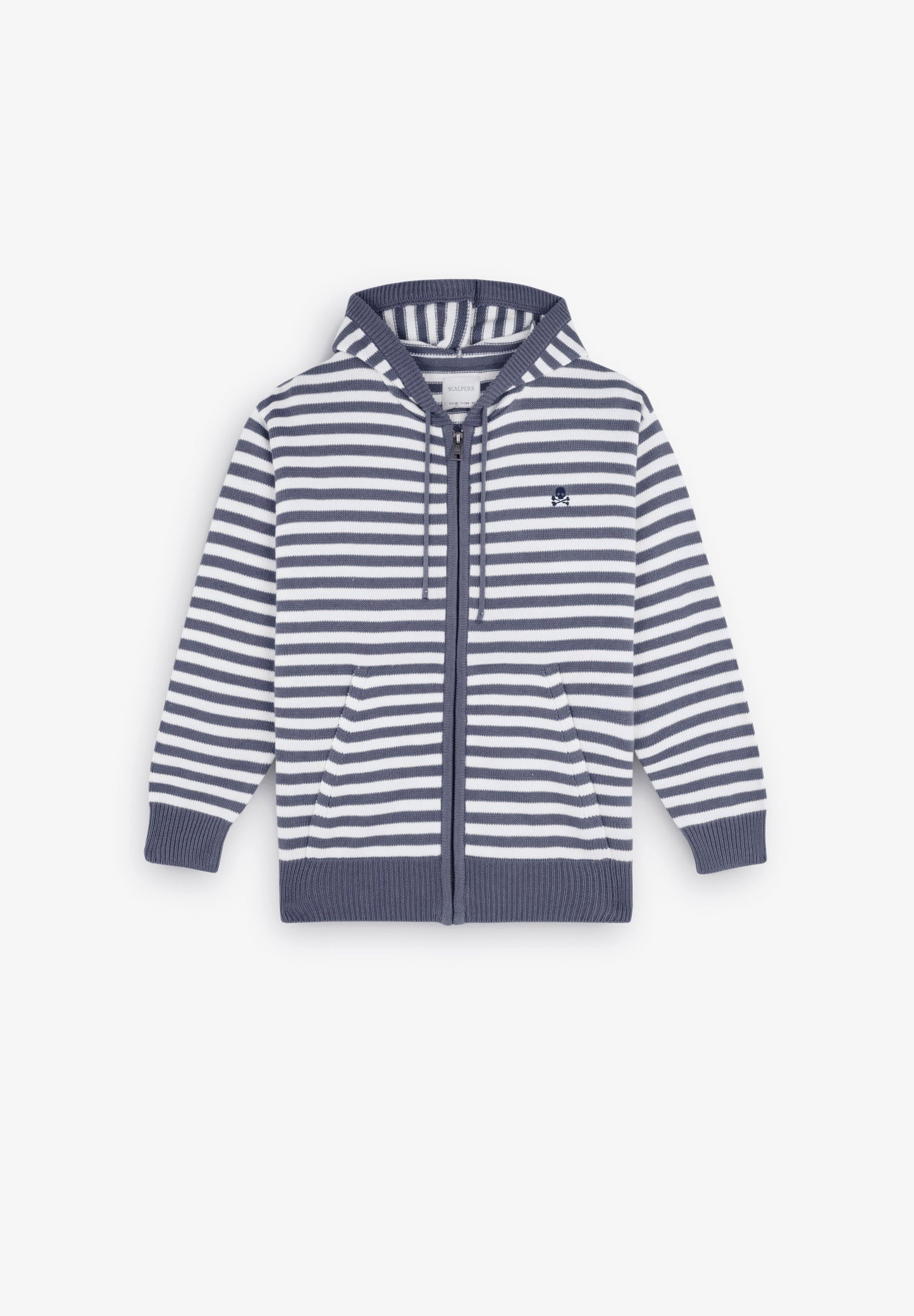 SWEATSHIRT DE MALHA ÀS RISCAS COM ZIP