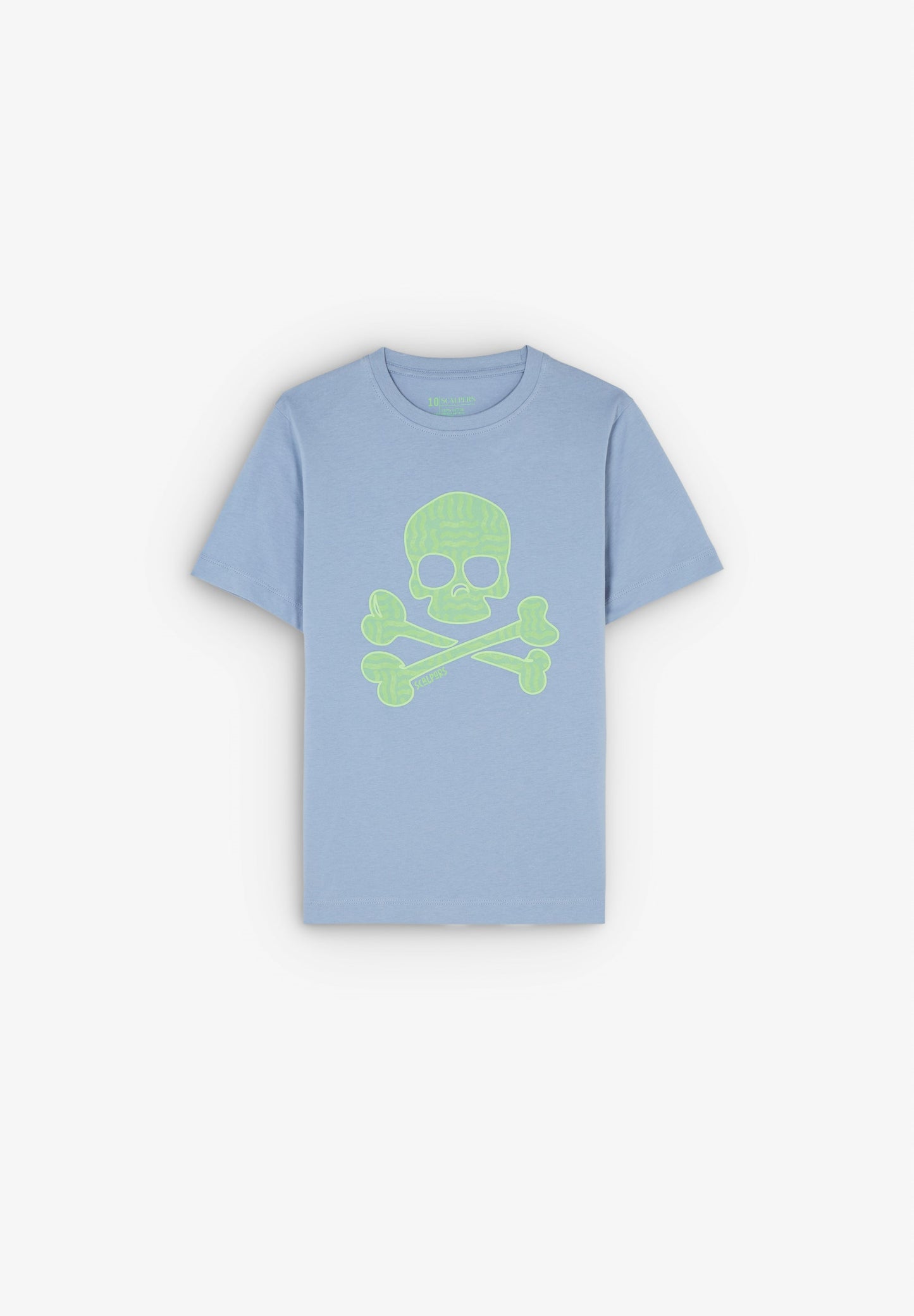 T-SHIRT COM SKULL E ONDAS