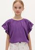 T-SHIRT DE MANGA COM FOLHOS