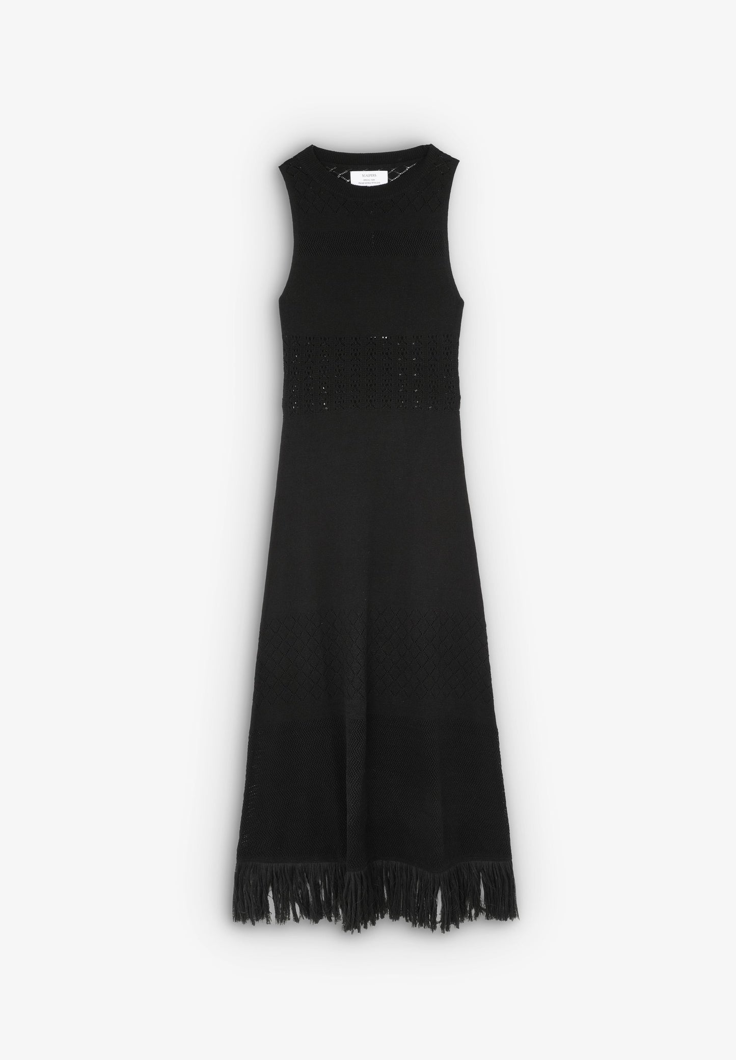 VESTIDO EM MALHA COM FRANJAS