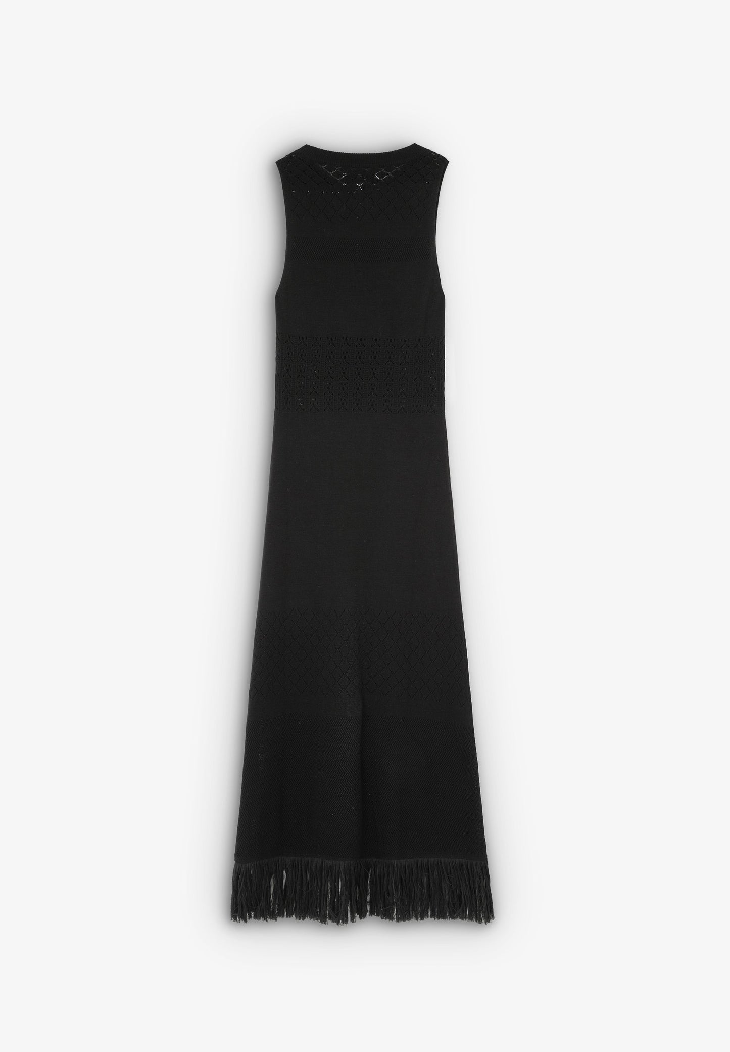 VESTIDO EM MALHA COM FRANJAS