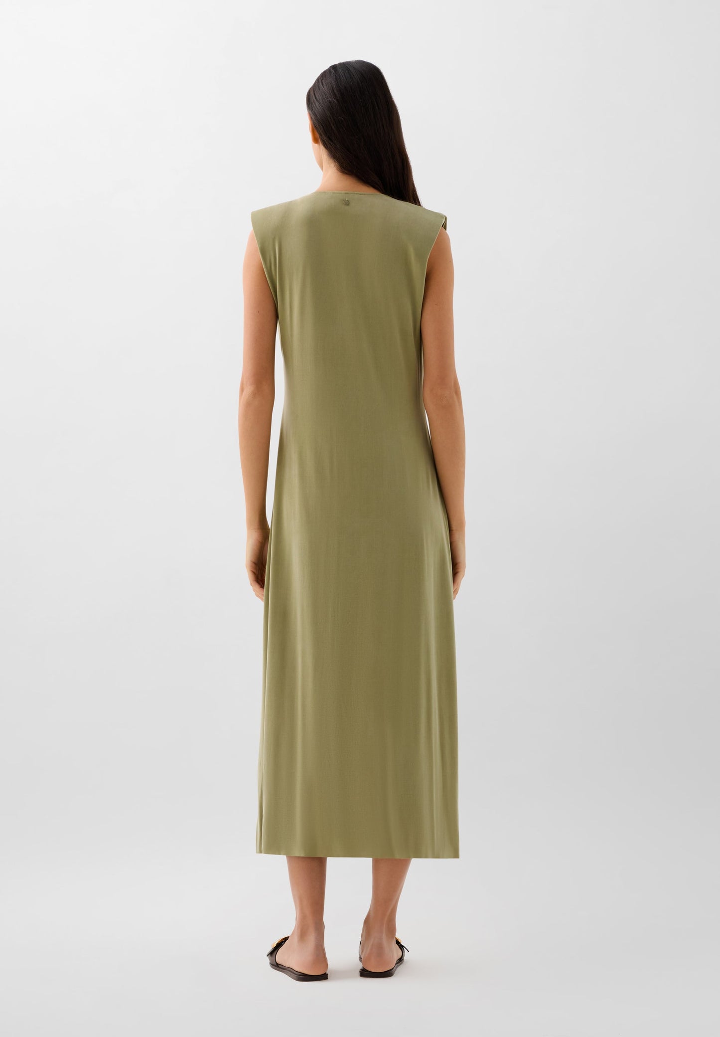 VESTIDO DE CUPRO COM PORMENOR NA CINTURA