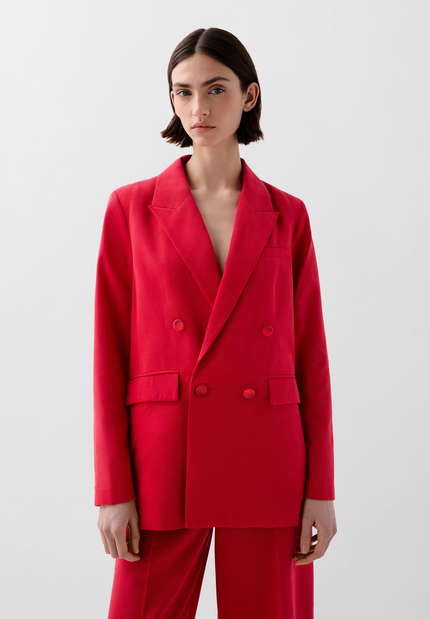 BLAZER CRUZADO EM TECIDO FLUIDO