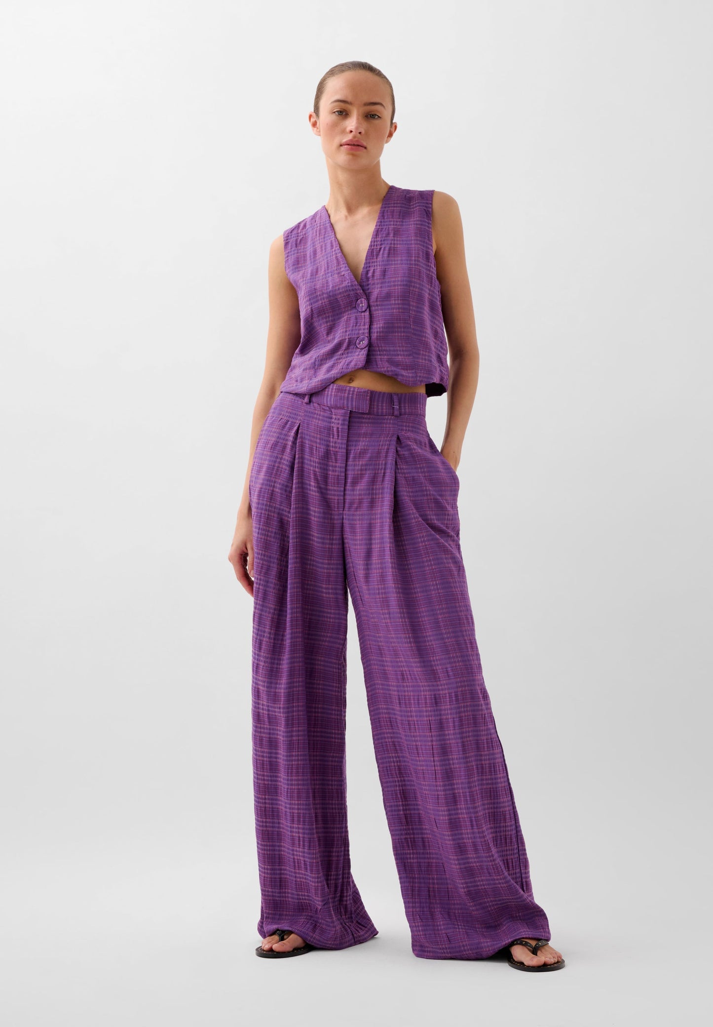 CALÇA RISCAS FULL LENGTH PINÇAS