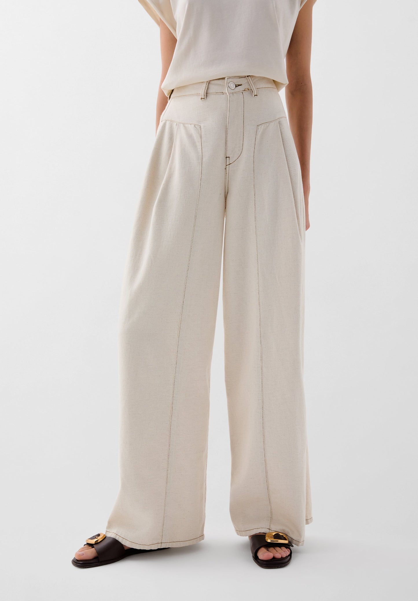 CALÇAS DENIM COM COSTURA