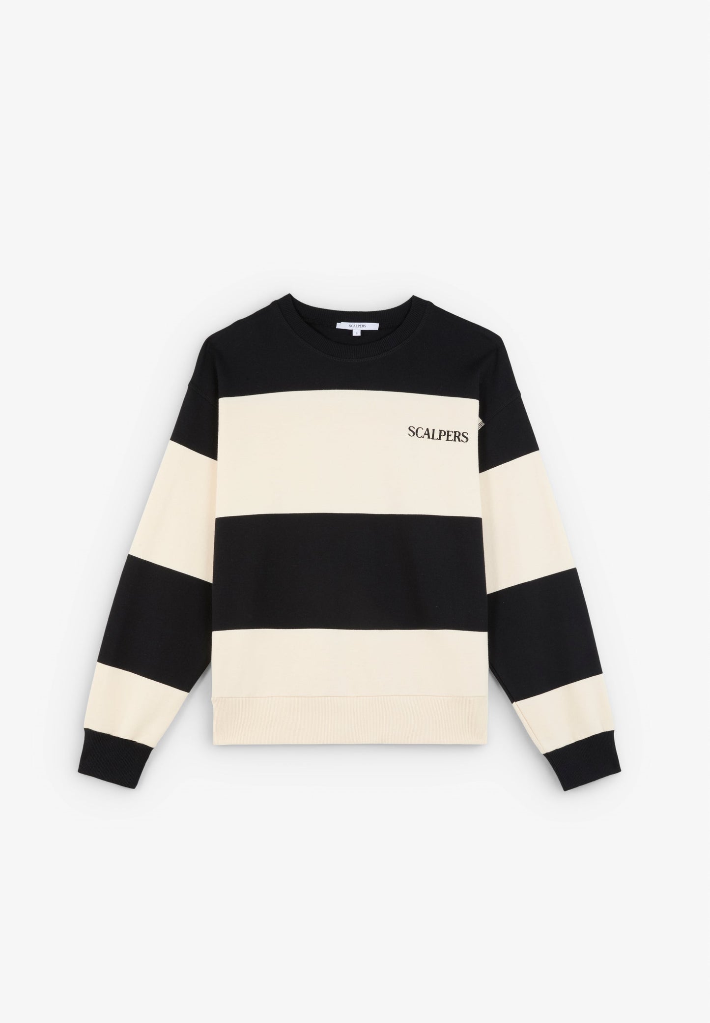 SWEATSHIRT ÀS RISCAS C/ LOGÓTIPO BORDADO