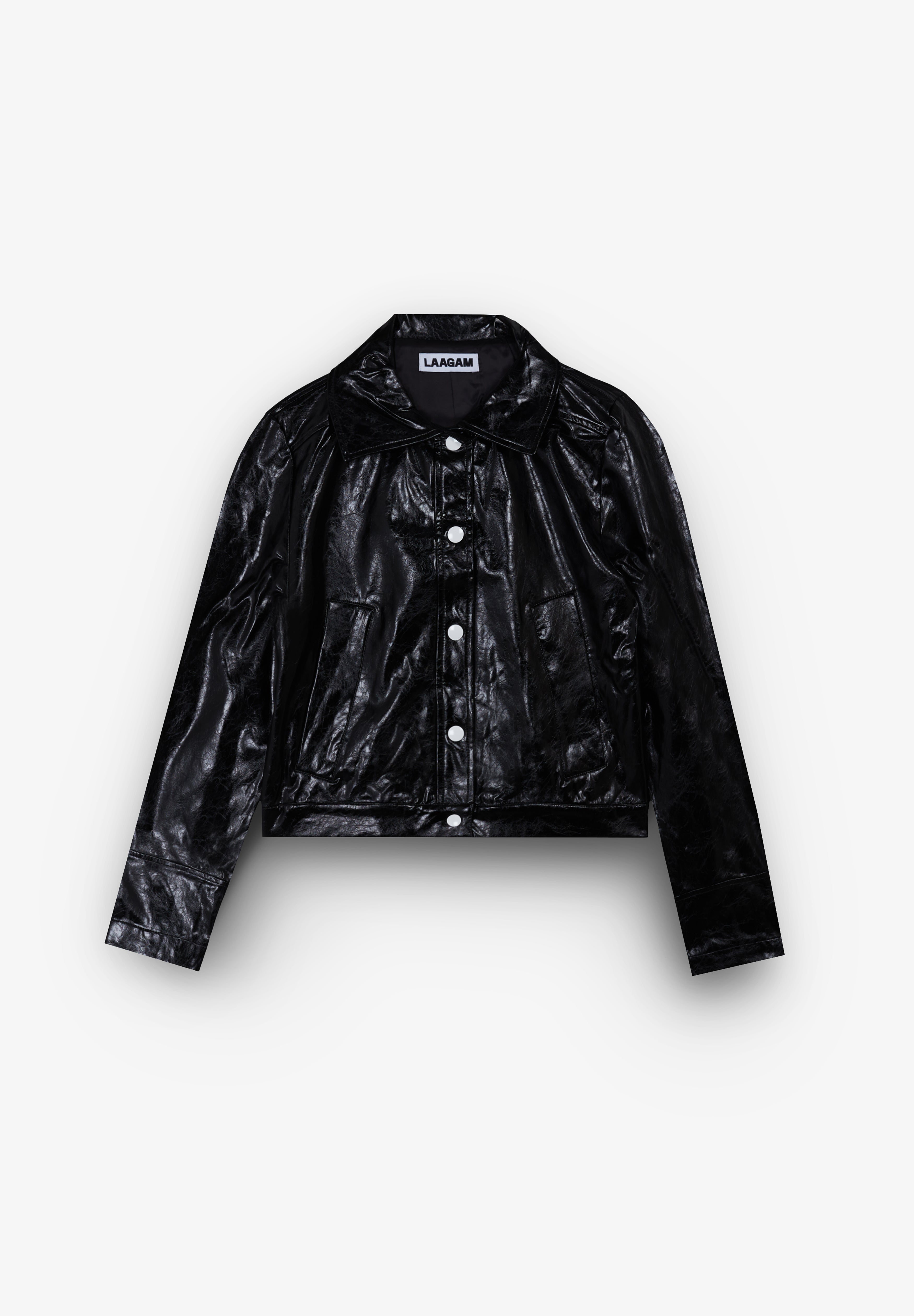 LAAGAM | CASACO LENA BLACK FAUX LEATHER JACKET