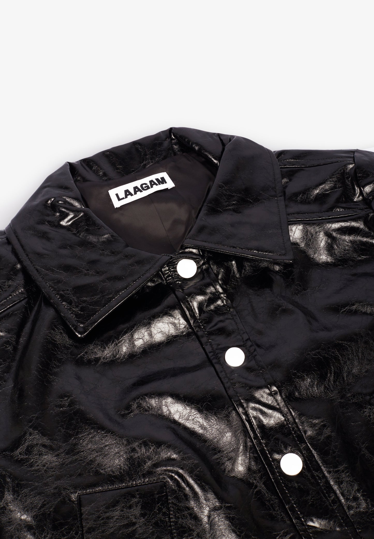 LAAGAM | CASACO LENA BLACK FAUX LEATHER JACKET