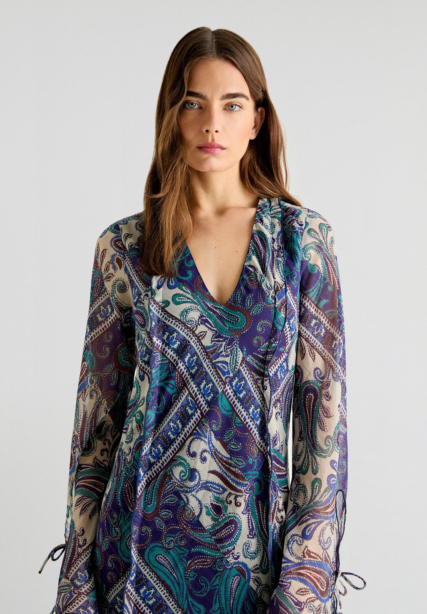 VESTIDO COMPRIDO FLUIDO PAISLEY