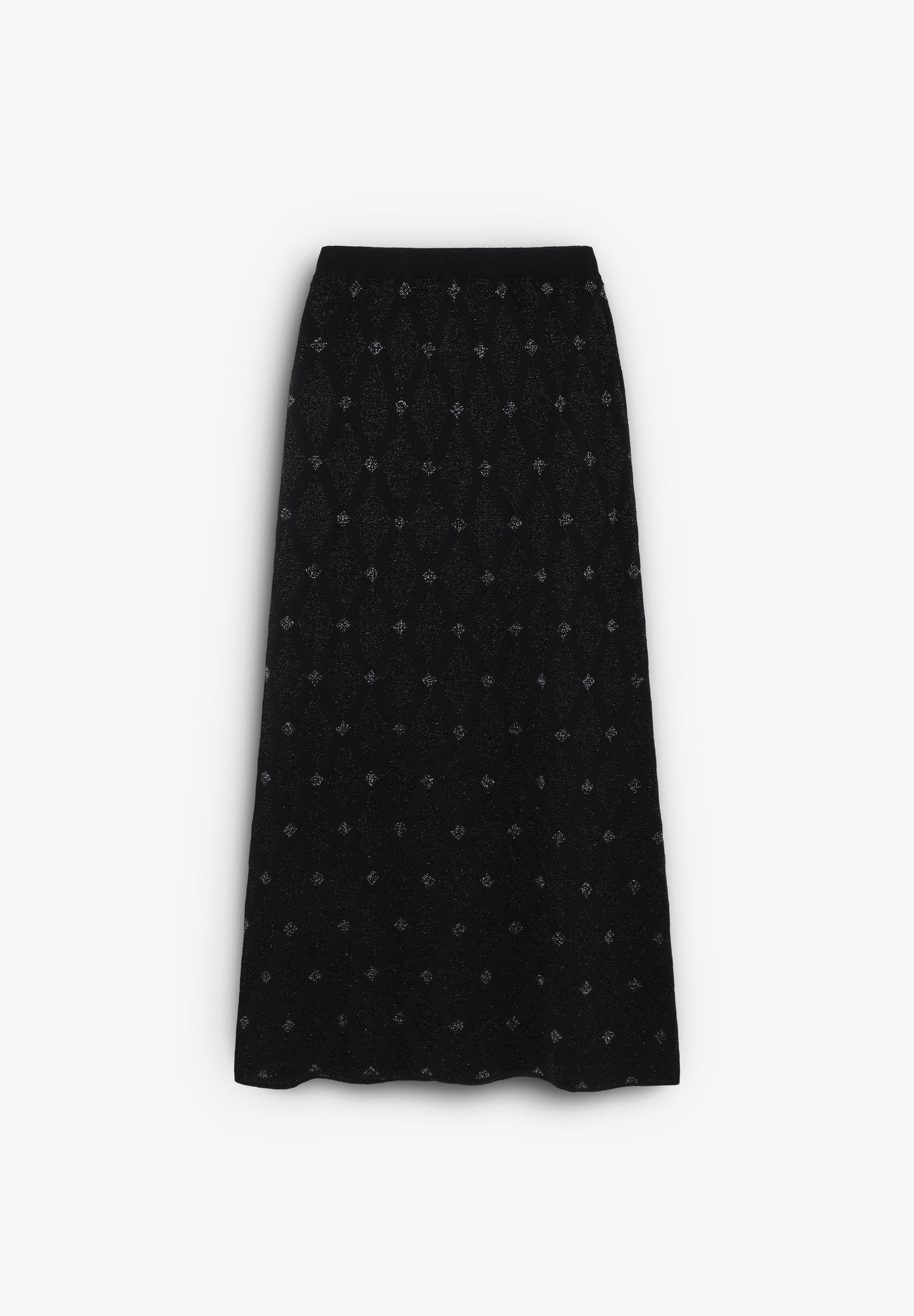 SAIA MIDI DE MALHA TEXTURA DIAMANTE