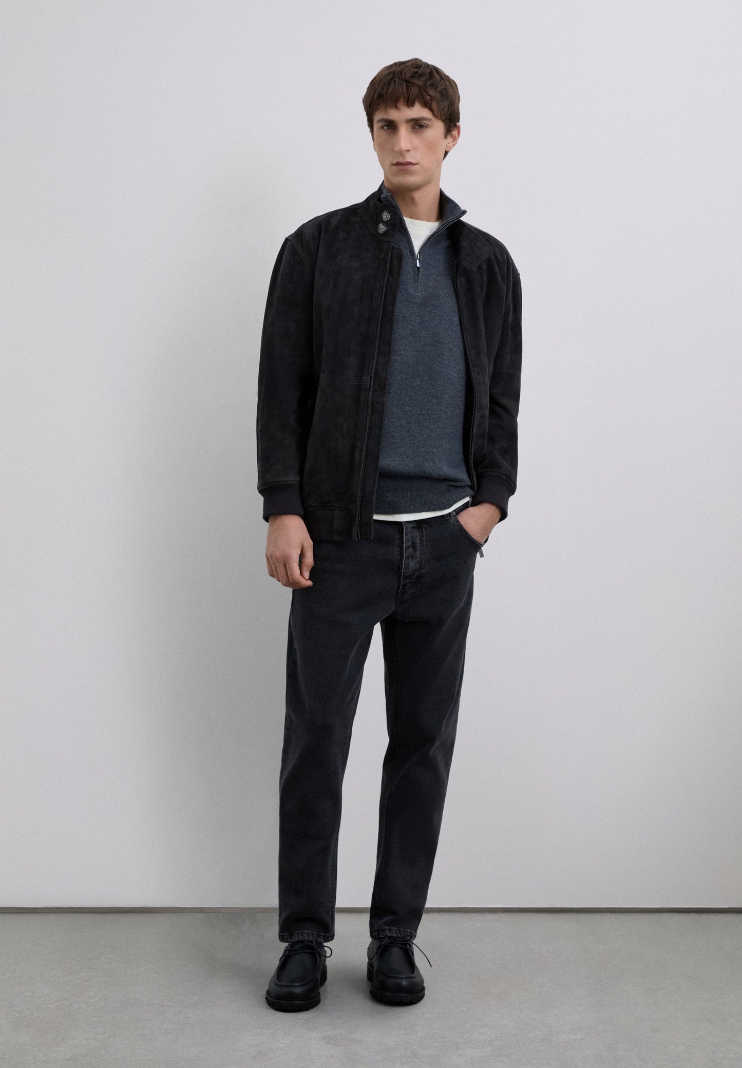 SWEATER DE LÃ COM ZIP E SKULL