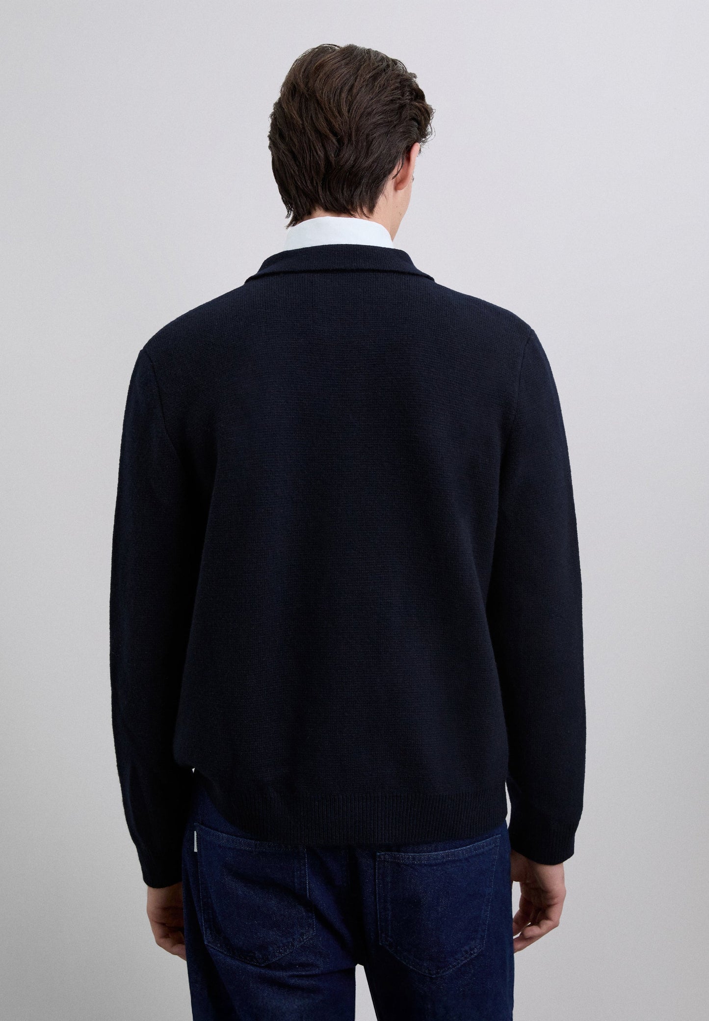 CARDIGAN COM FECHO DE CORRER EM LÃ MERINO