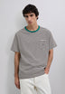 T-SHIRT ÀS RISCAS COM SKULL