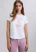 T-SHIRT COM PADRÃO DE LOGÓTIPO