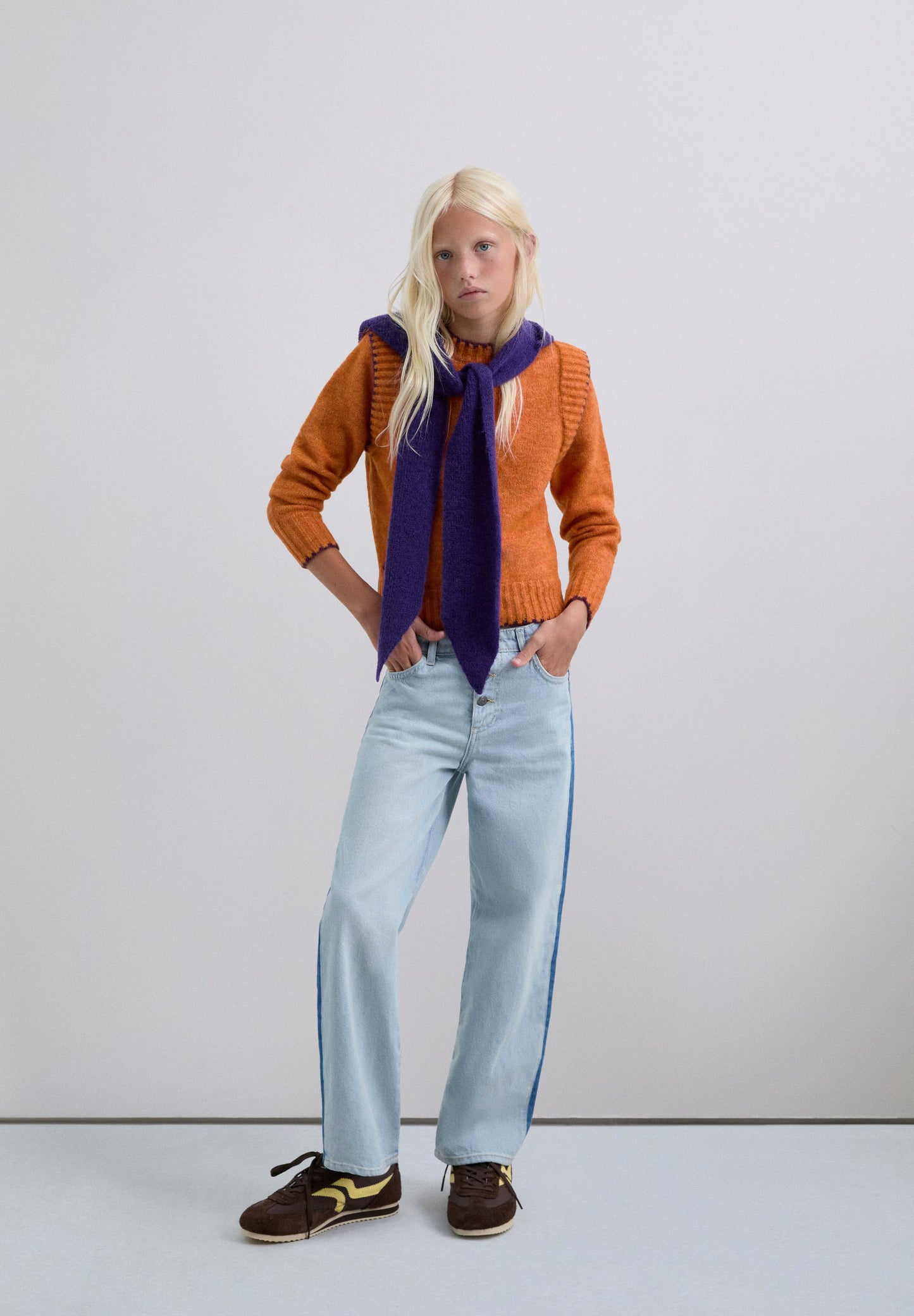 SWEATER DE MALHA EM CONTRASTE