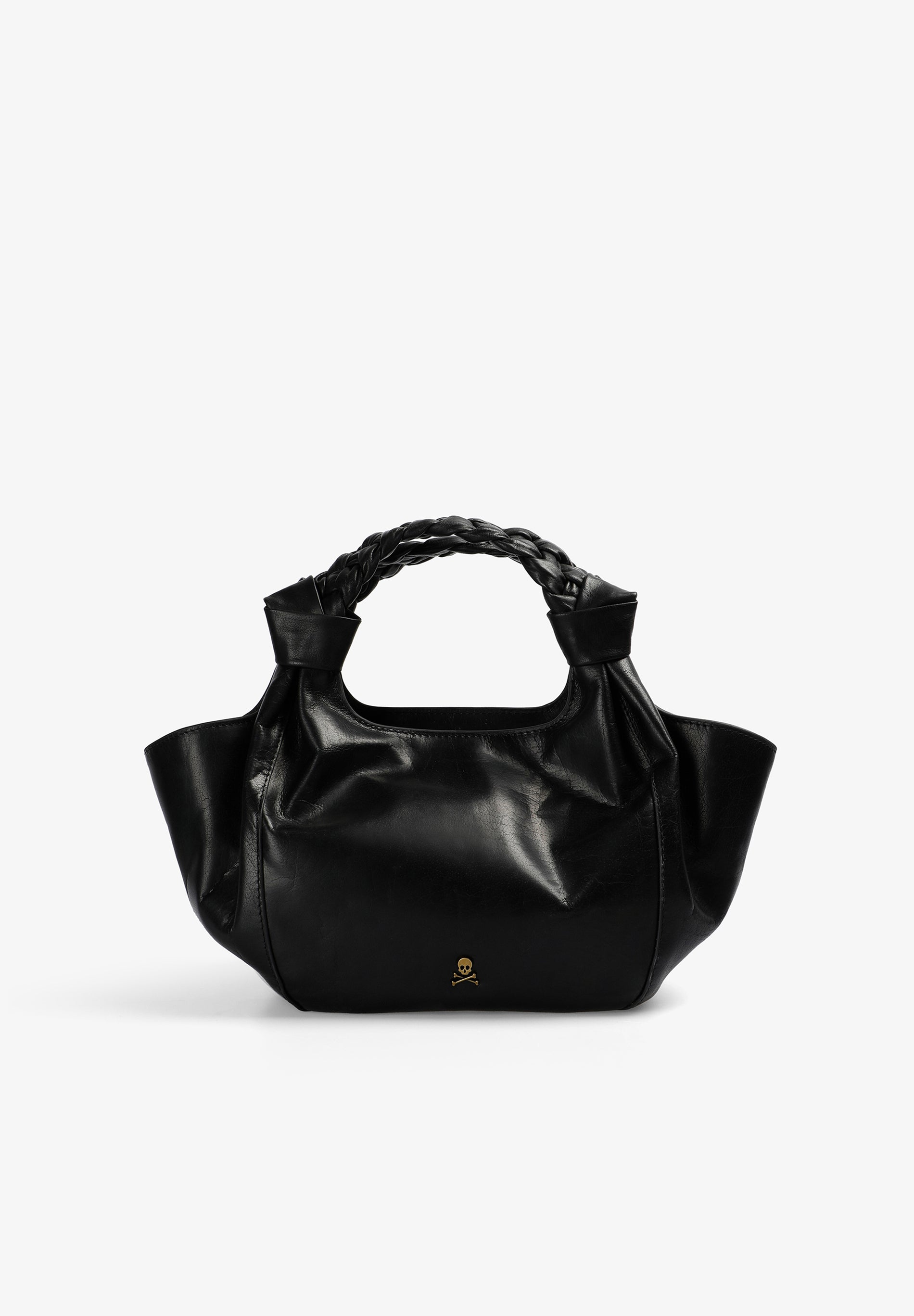 BOLSA MINI EM PELE COM ALÇA TRANÇADA