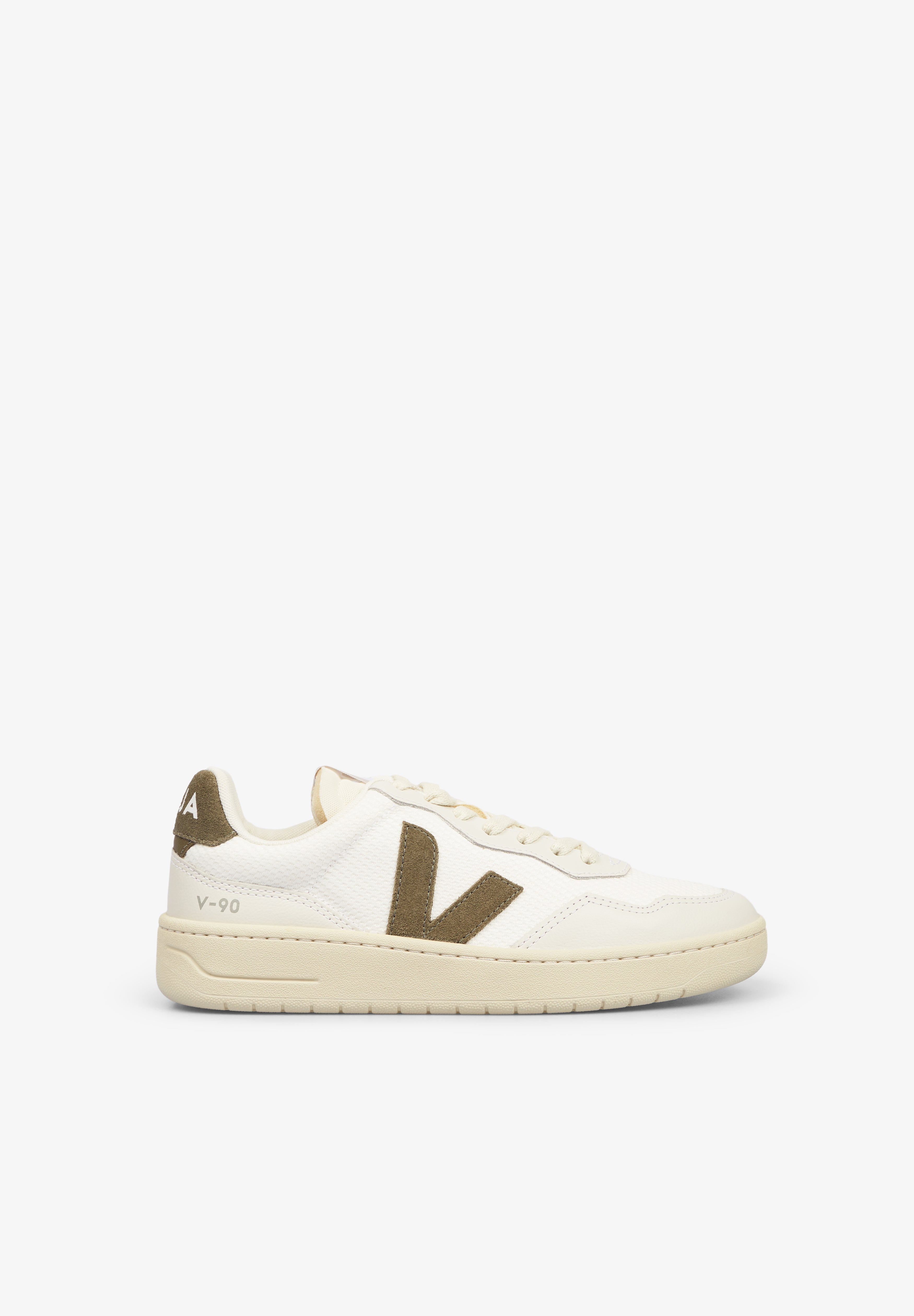 VEJA | V-90 B-MESH WHITE_KAKI
