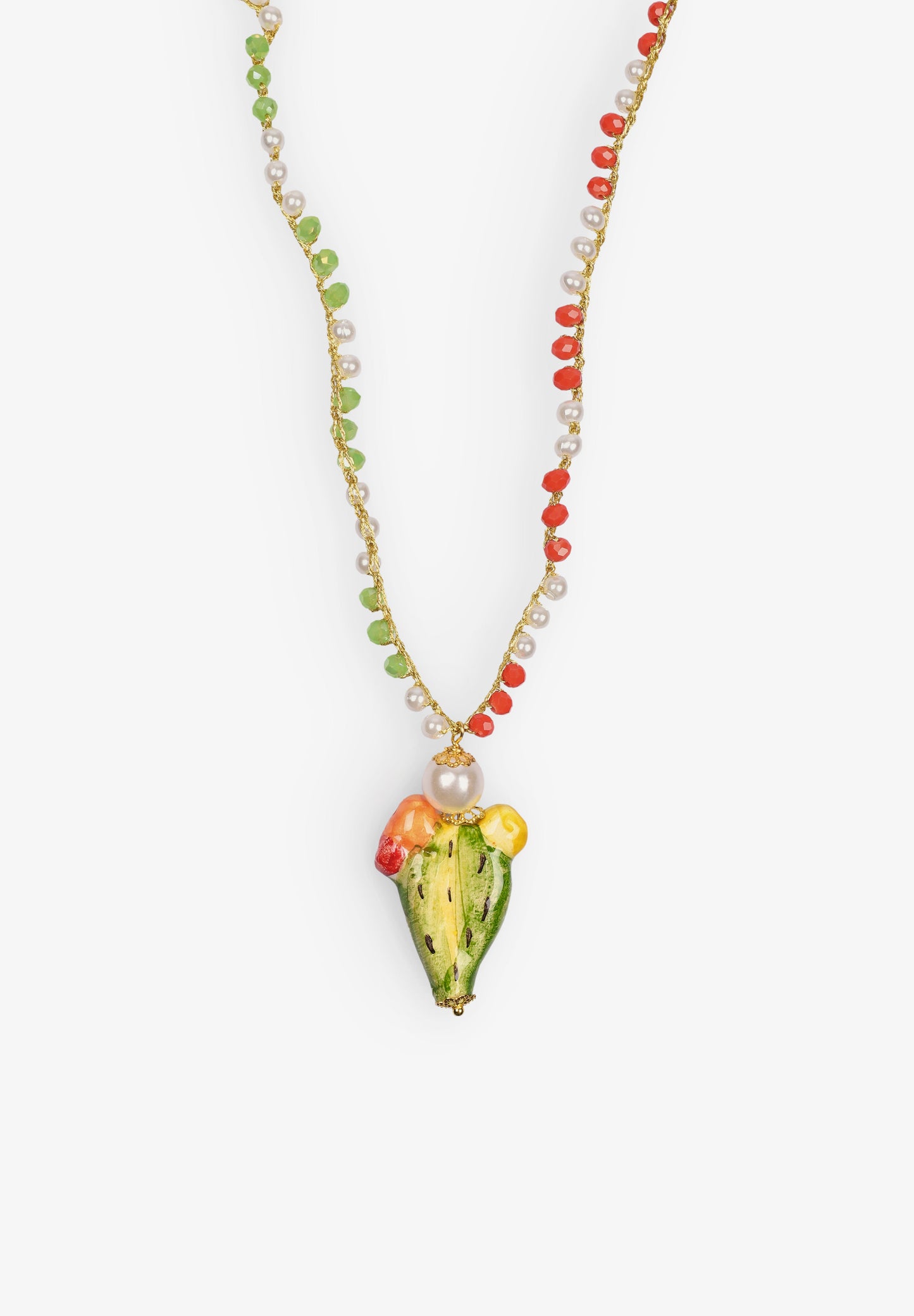 CASHFANA | COLLAR LARGO DE CERÁMICA CACTUS