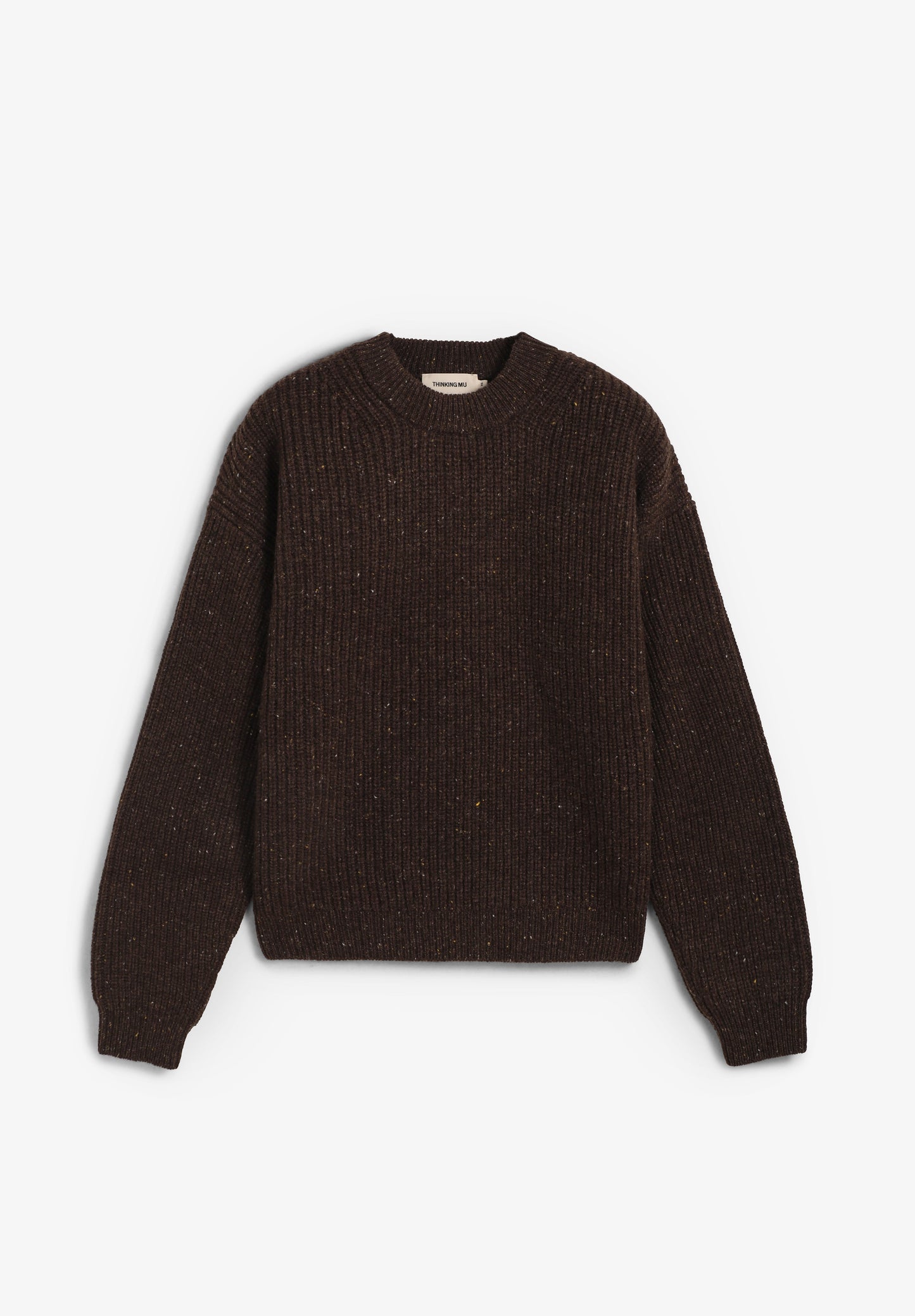 THINKING MU | BROWN CARMEN KNITTED SWEATER